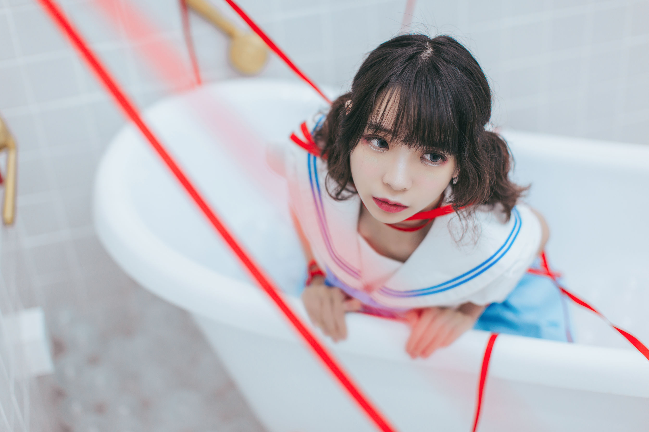 [Cosplay写真] 疯猫ss - 浴室JK