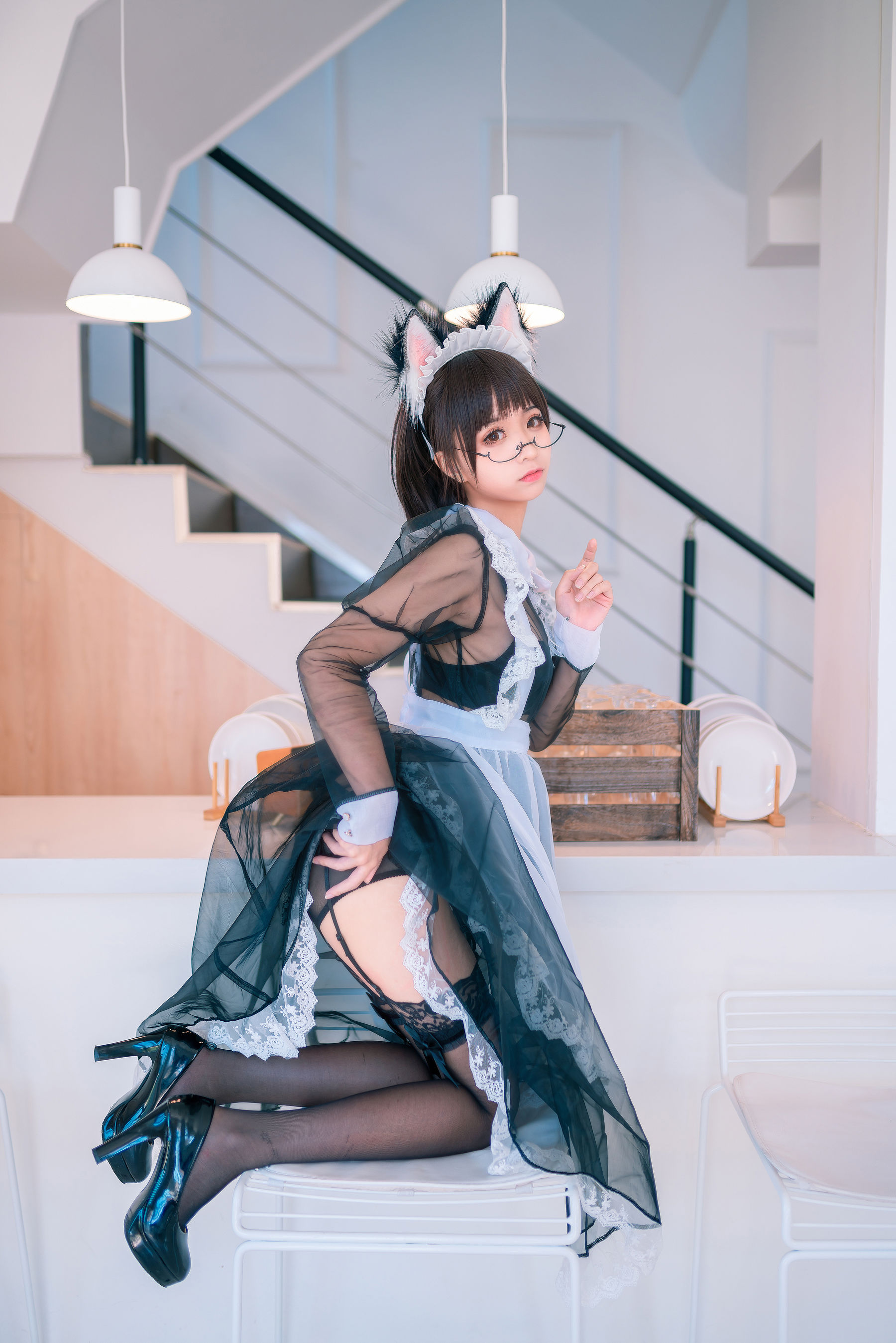 [Cosplay写真] 动漫博主蠢沫沫 - 透明女仆