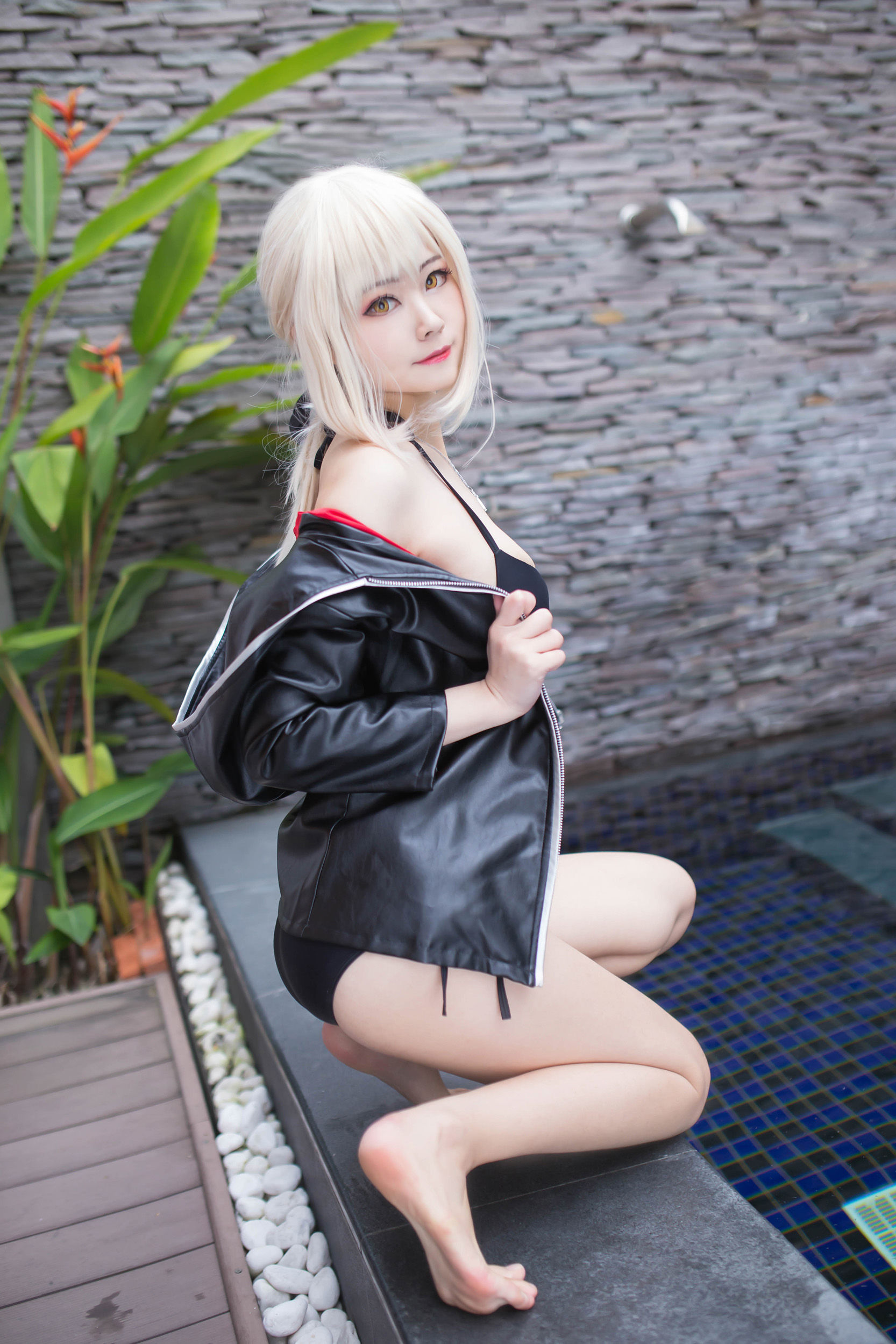 [Cosplay写真] Coser萱-KaYa - 黑贞 黑呆毛下着