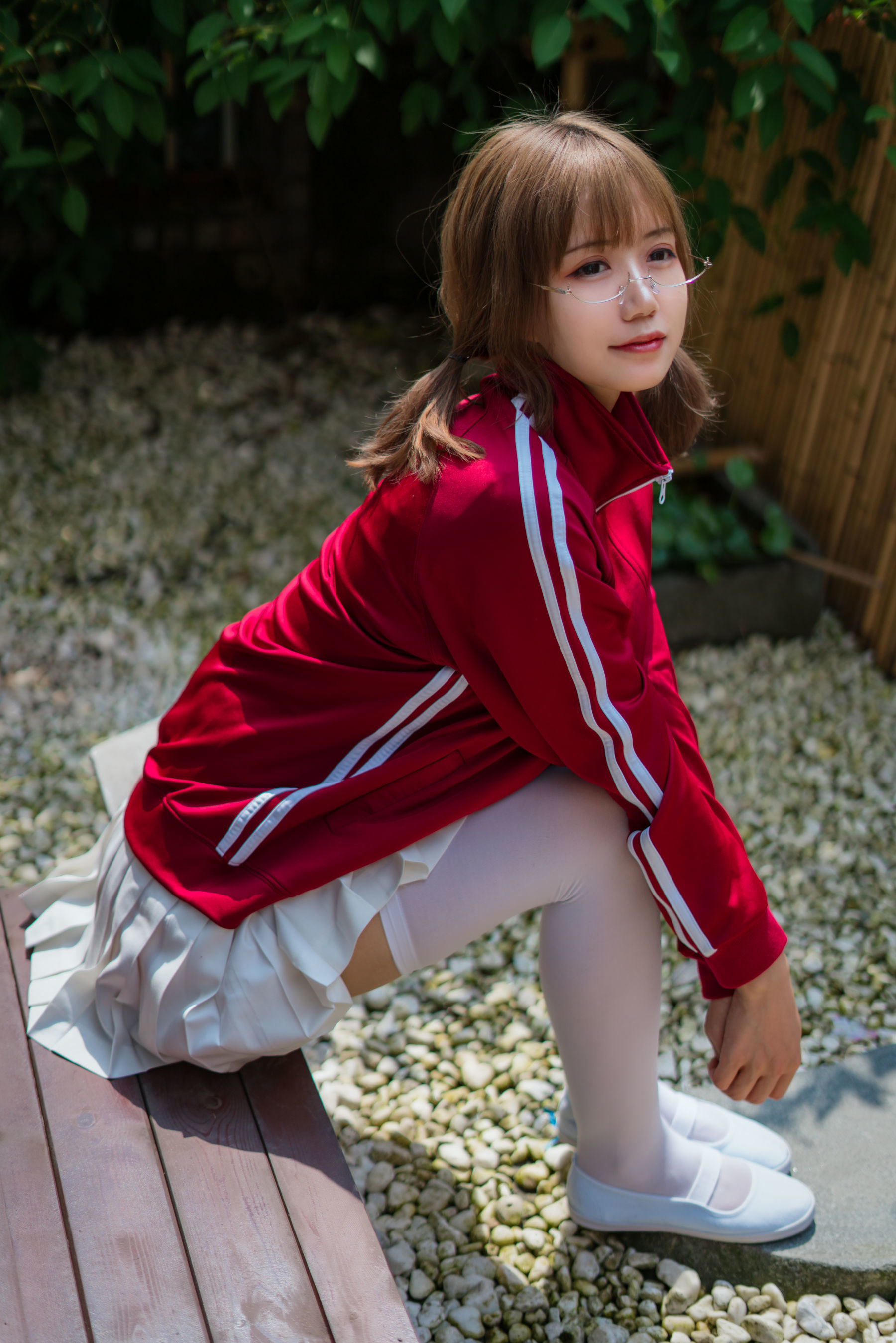 [网红COSER] 动漫博主小仓千代w - 红色体操服