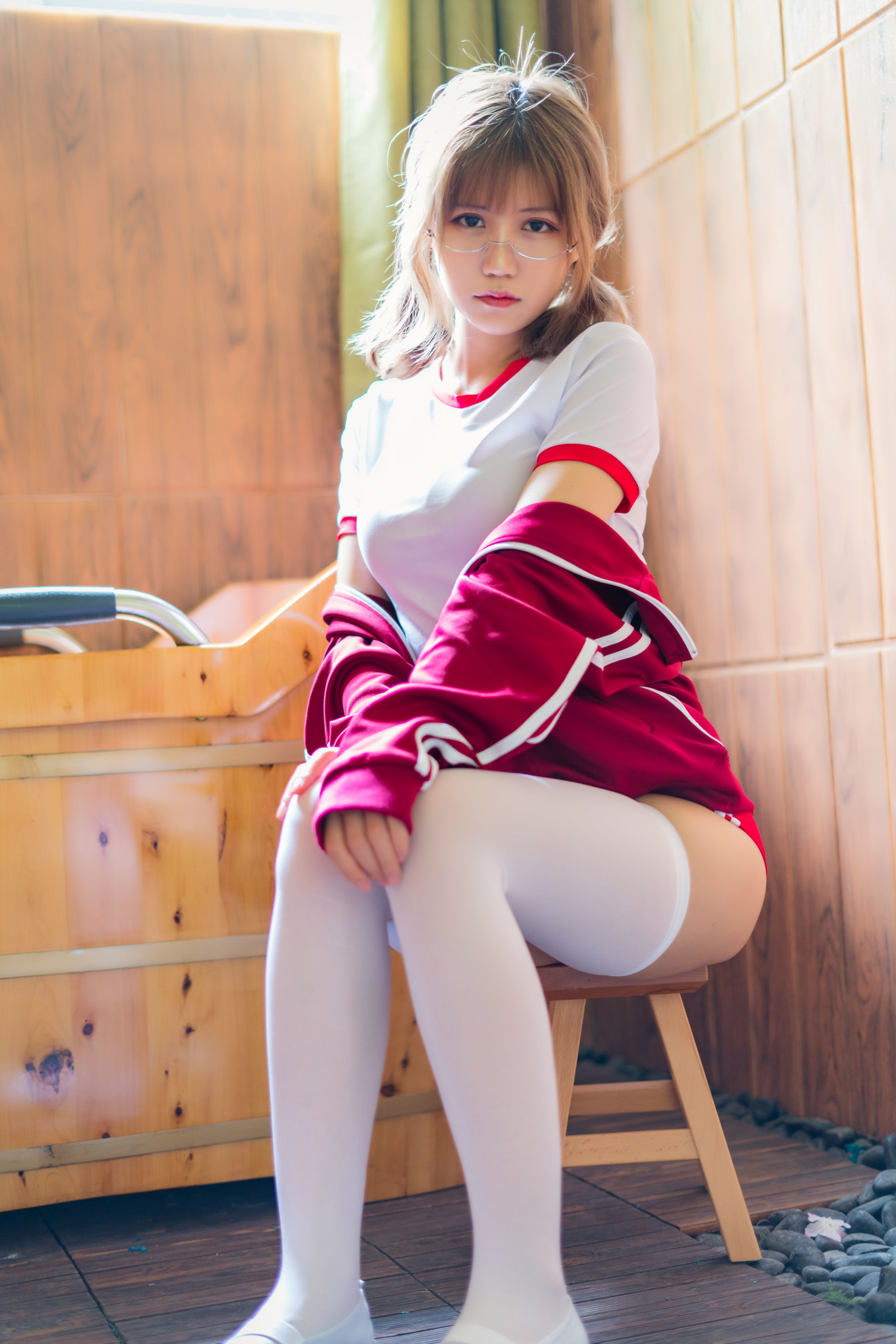 [网红COSER] 动漫博主小仓千代w - 红色体操服
