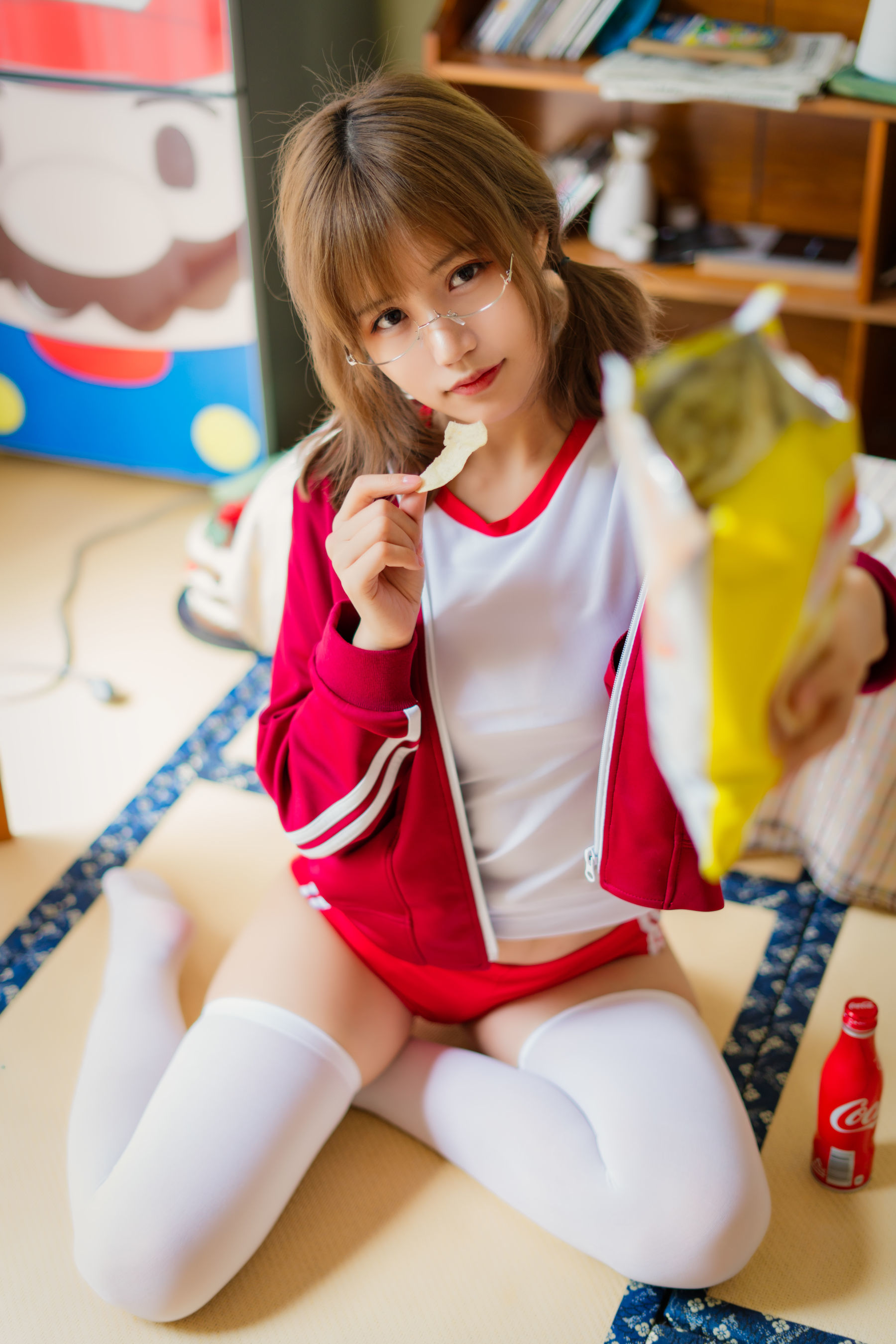 [网红COSER] 动漫博主小仓千代w - 红色体操服