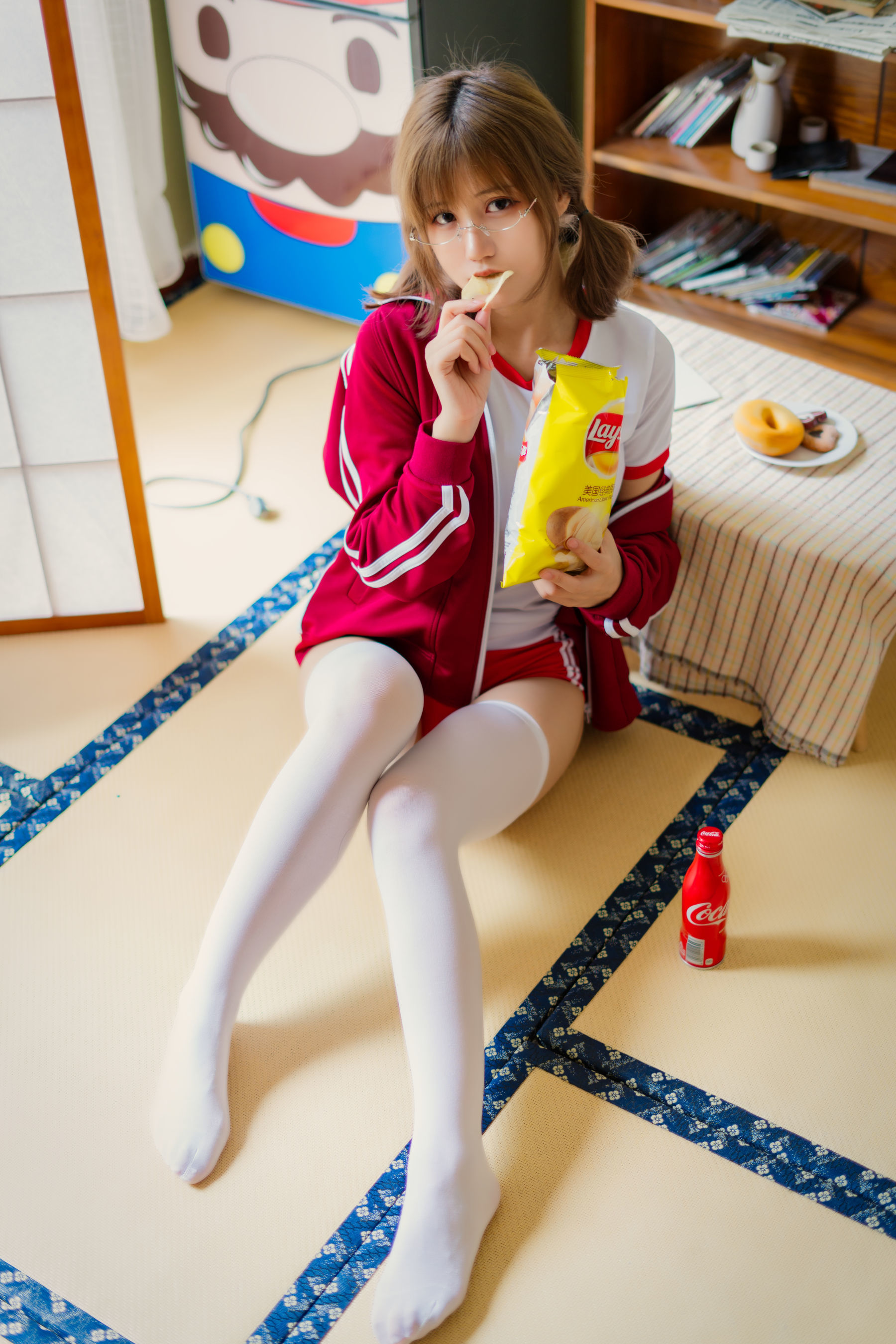 [网红COSER] 动漫博主小仓千代w - 红色体操服