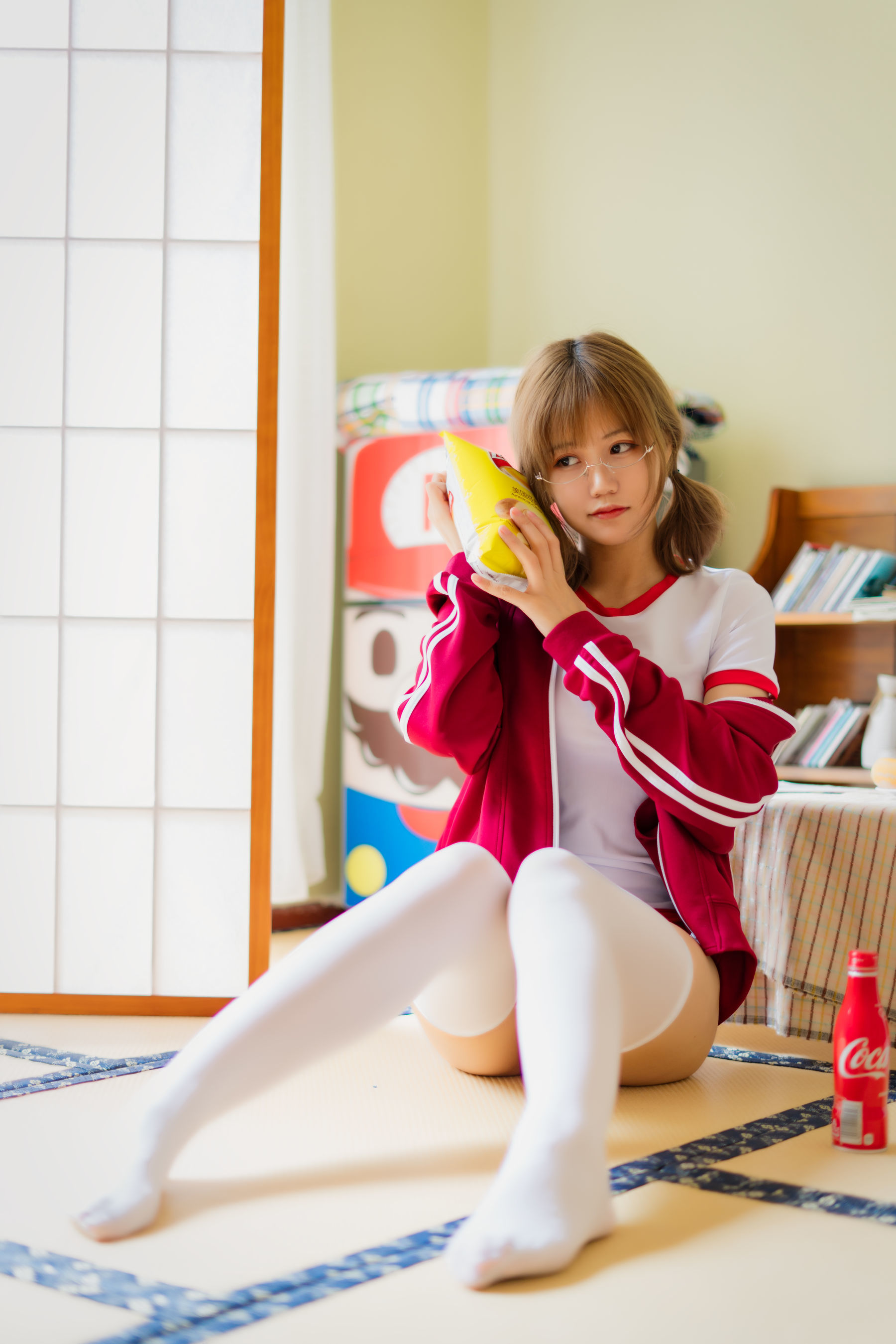 [网红COSER] 动漫博主小仓千代w - 红色体操服