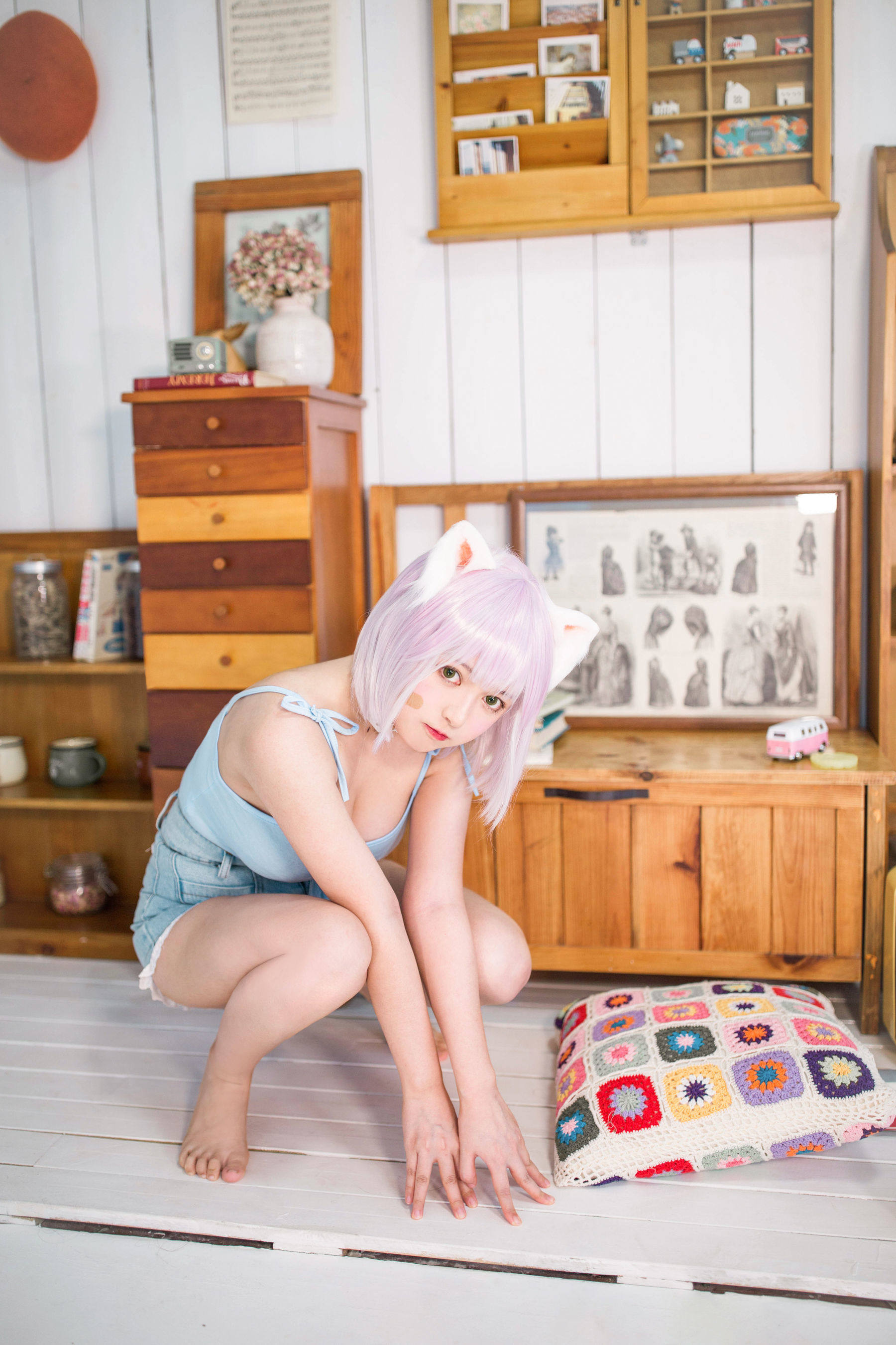 [网红COSER] 大眼萌妹黑猫猫OvO - 养猫小课堂