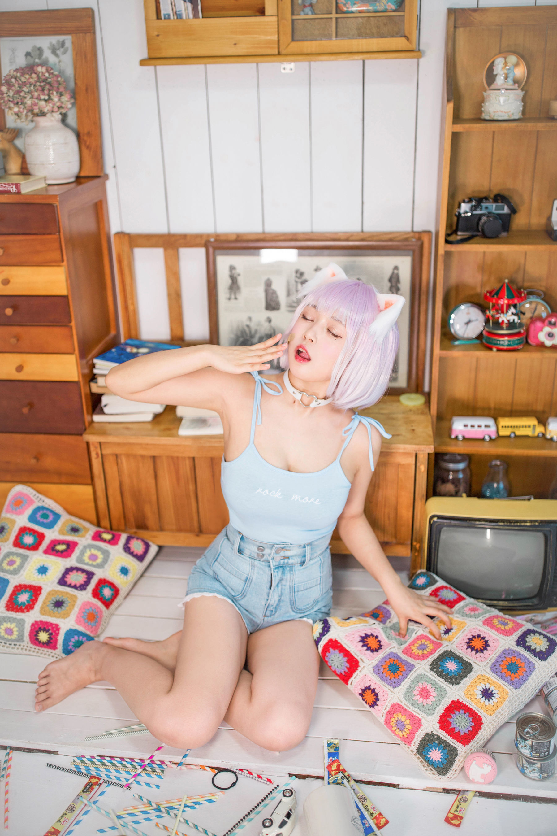 [网红COSER] 大眼萌妹黑猫猫OvO - 养猫小课堂