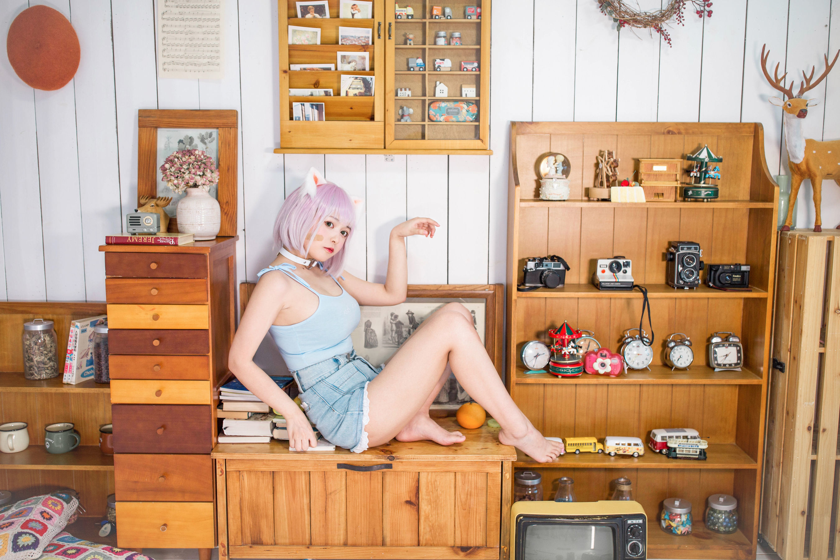 [网红COSER] 大眼萌妹黑猫猫OvO - 养猫小课堂