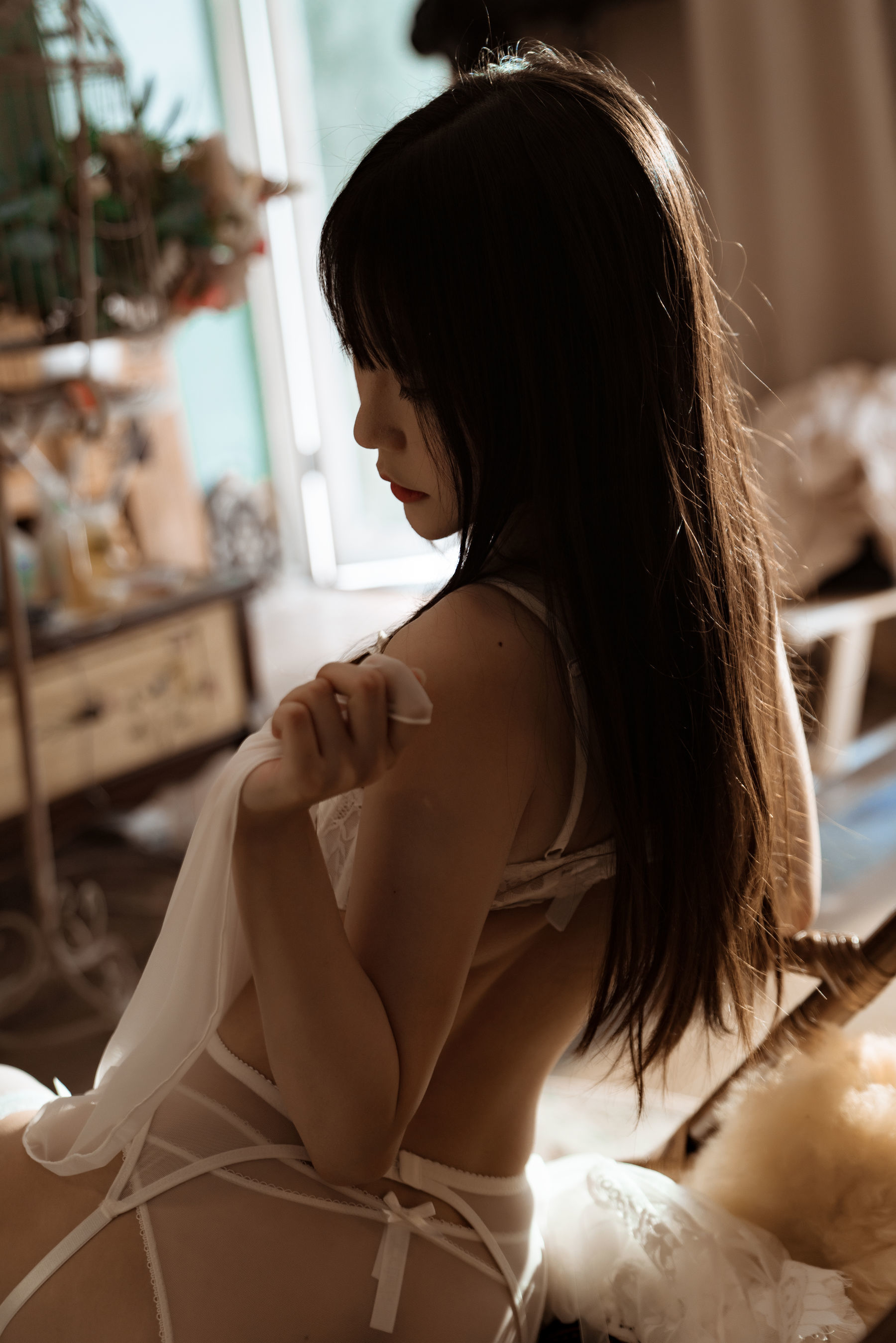 [网红COSER] 香草喵露露 - 室内白色蕾丝
