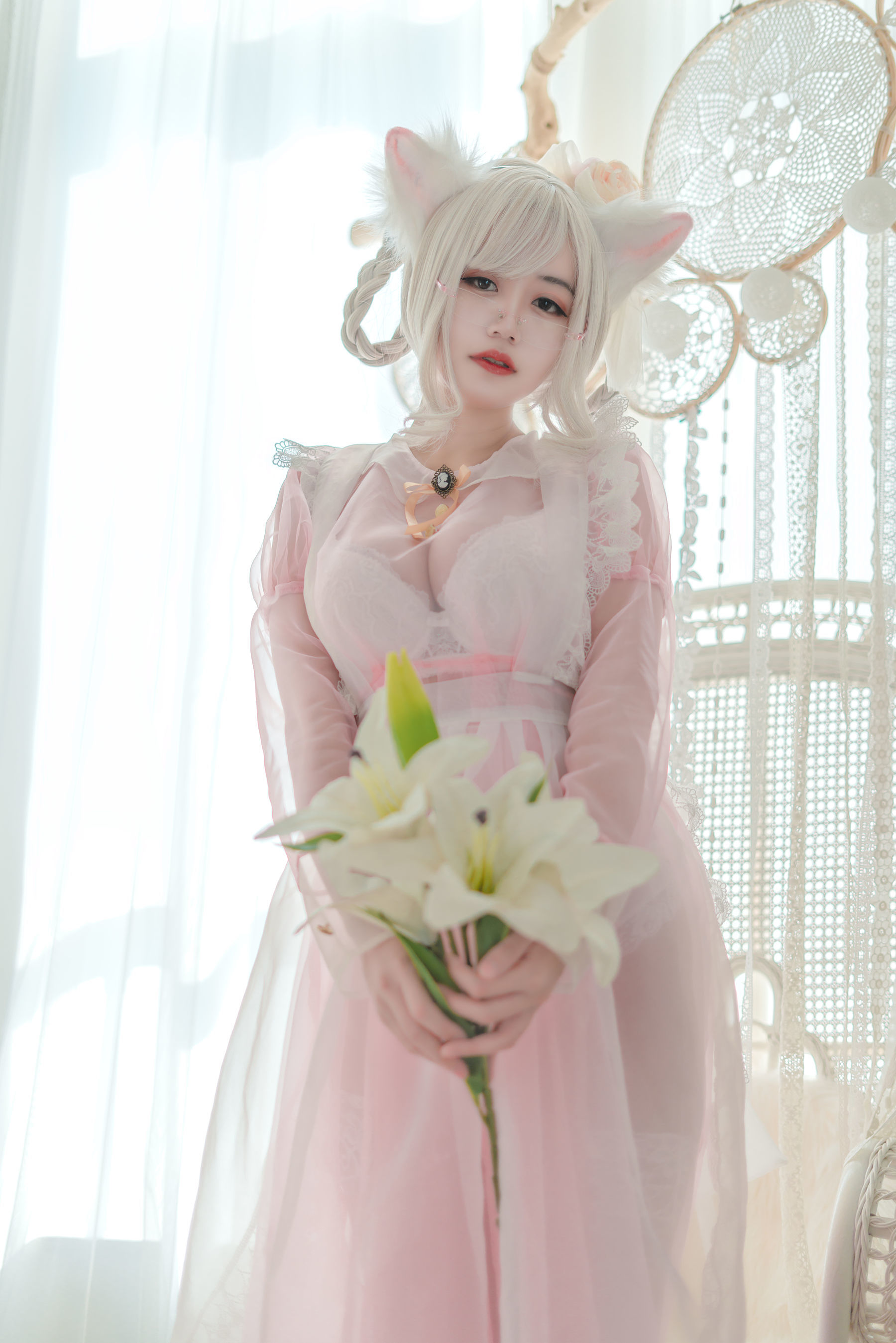 [网红COSER] 动漫博主小仓千代w - 透明粉色女仆