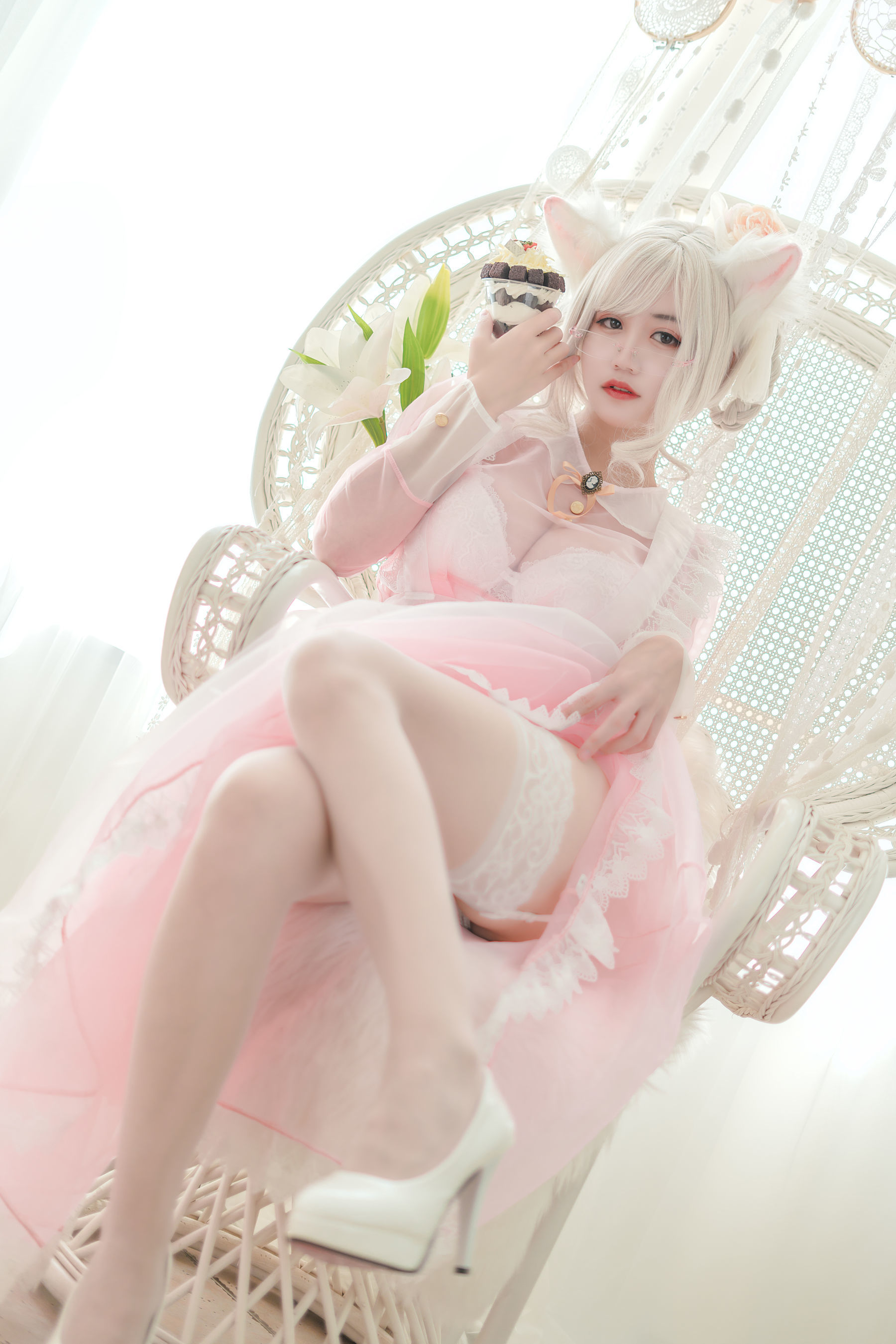 [网红COSER] 动漫博主小仓千代w - 透明粉色女仆