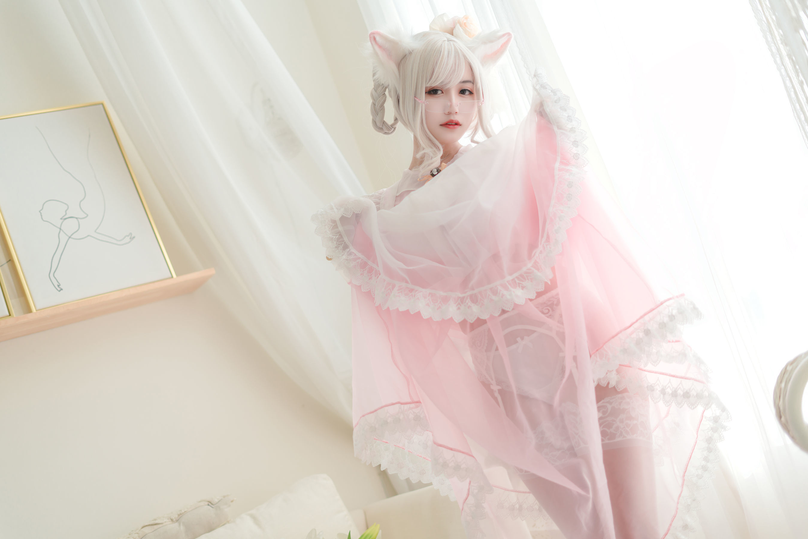 [网红COSER] 动漫博主小仓千代w - 透明粉色女仆