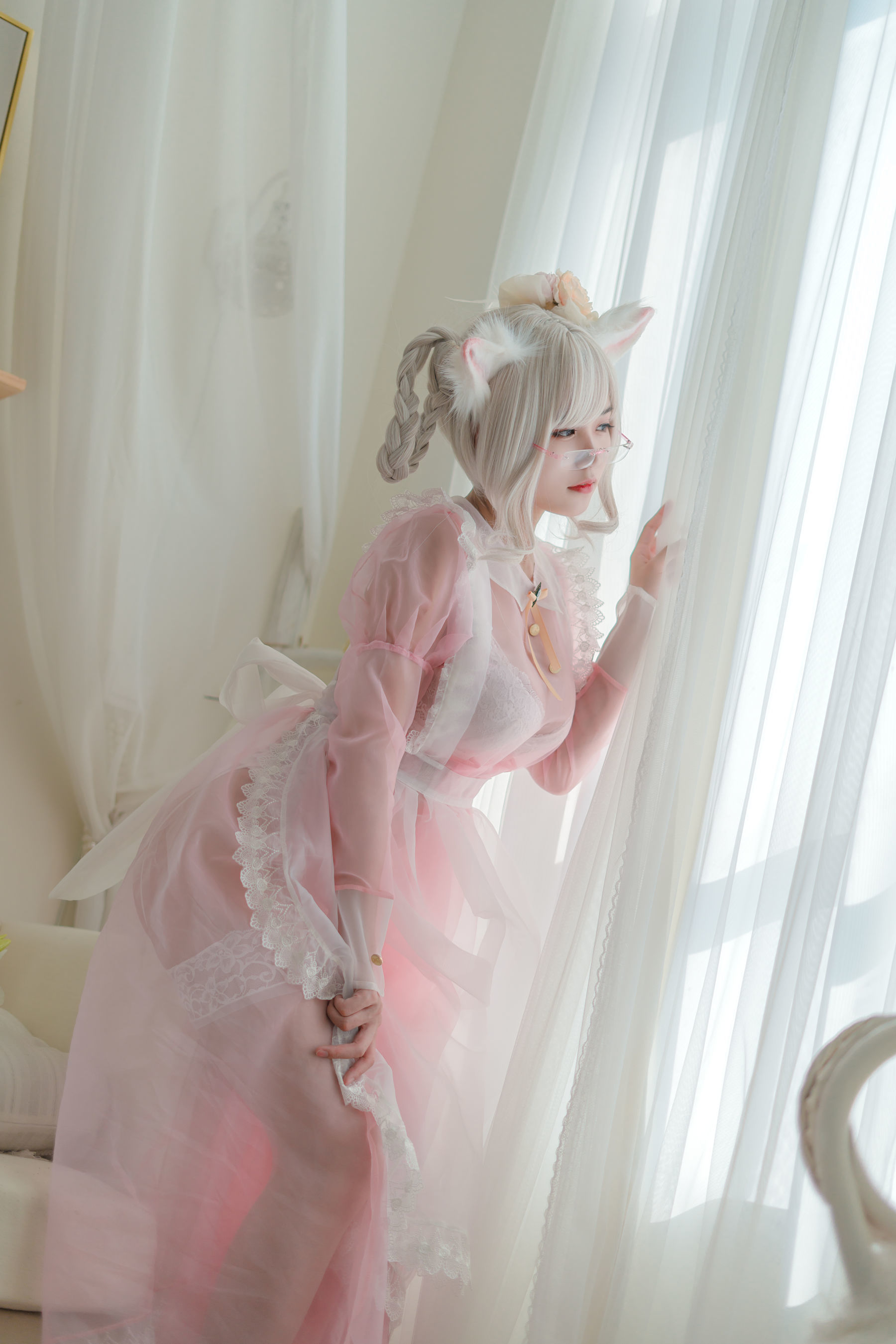 [网红COSER] 动漫博主小仓千代w - 透明粉色女仆