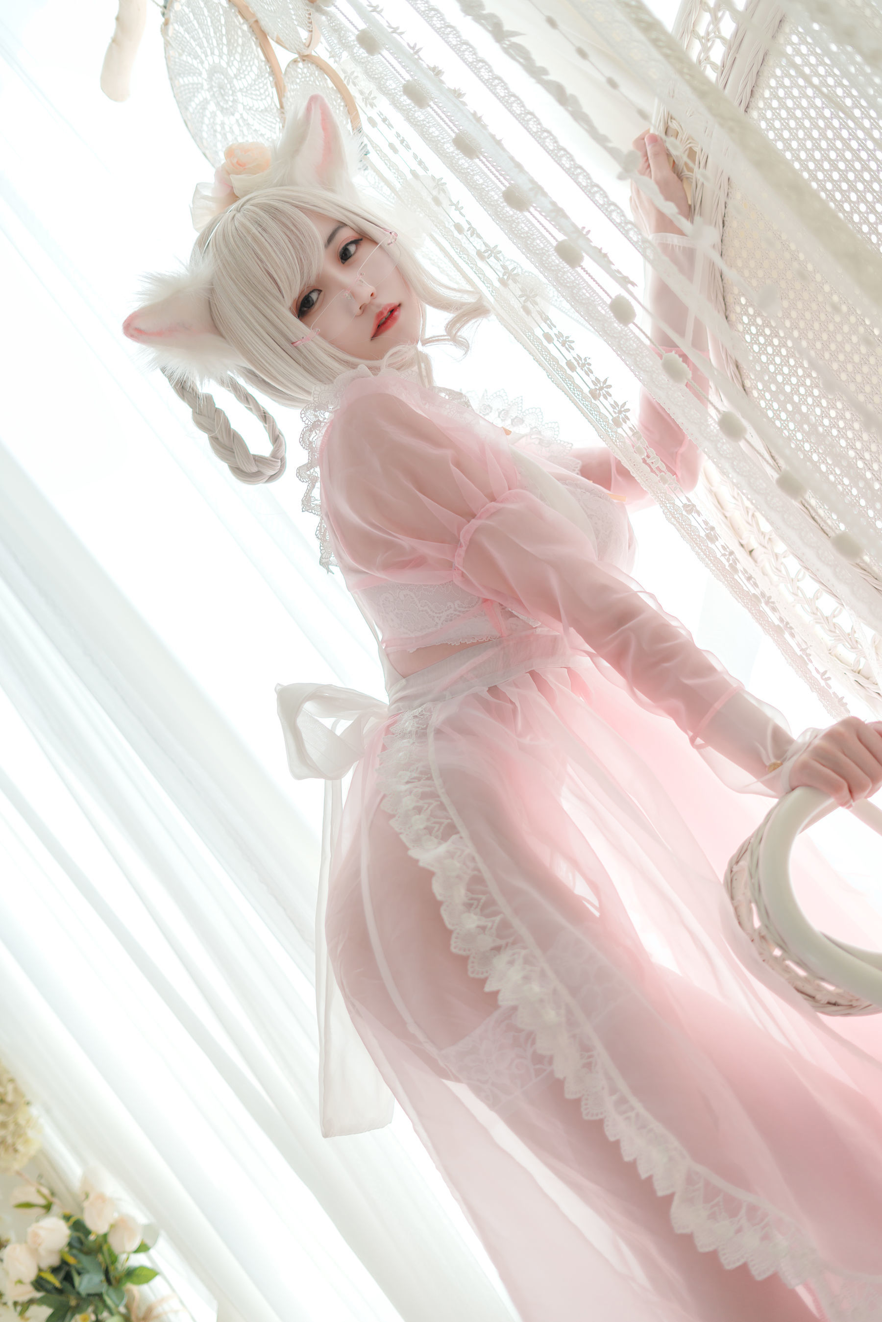 [网红COSER] 动漫博主小仓千代w - 透明粉色女仆