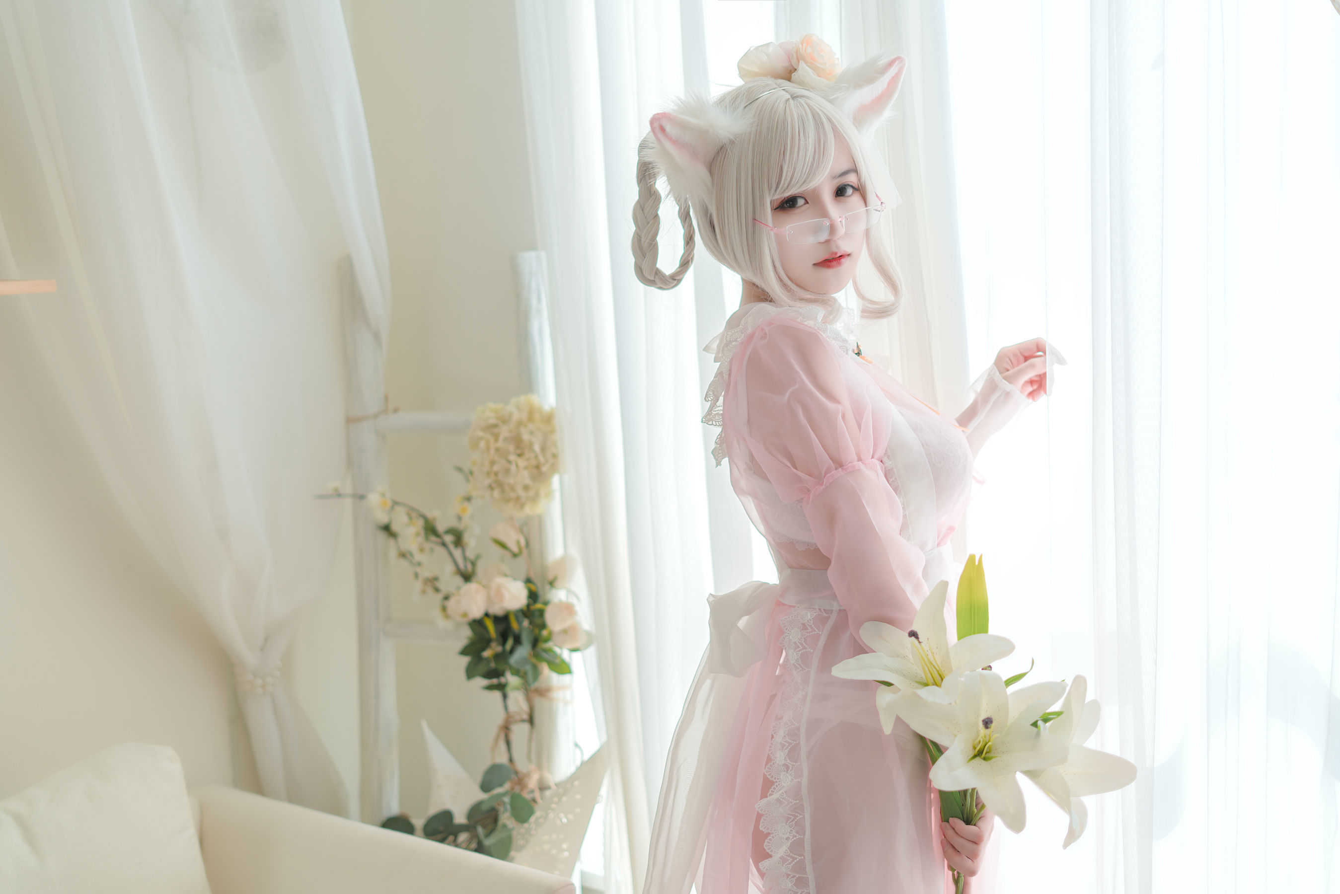 [网红COSER] 动漫博主小仓千代w - 透明粉色女仆