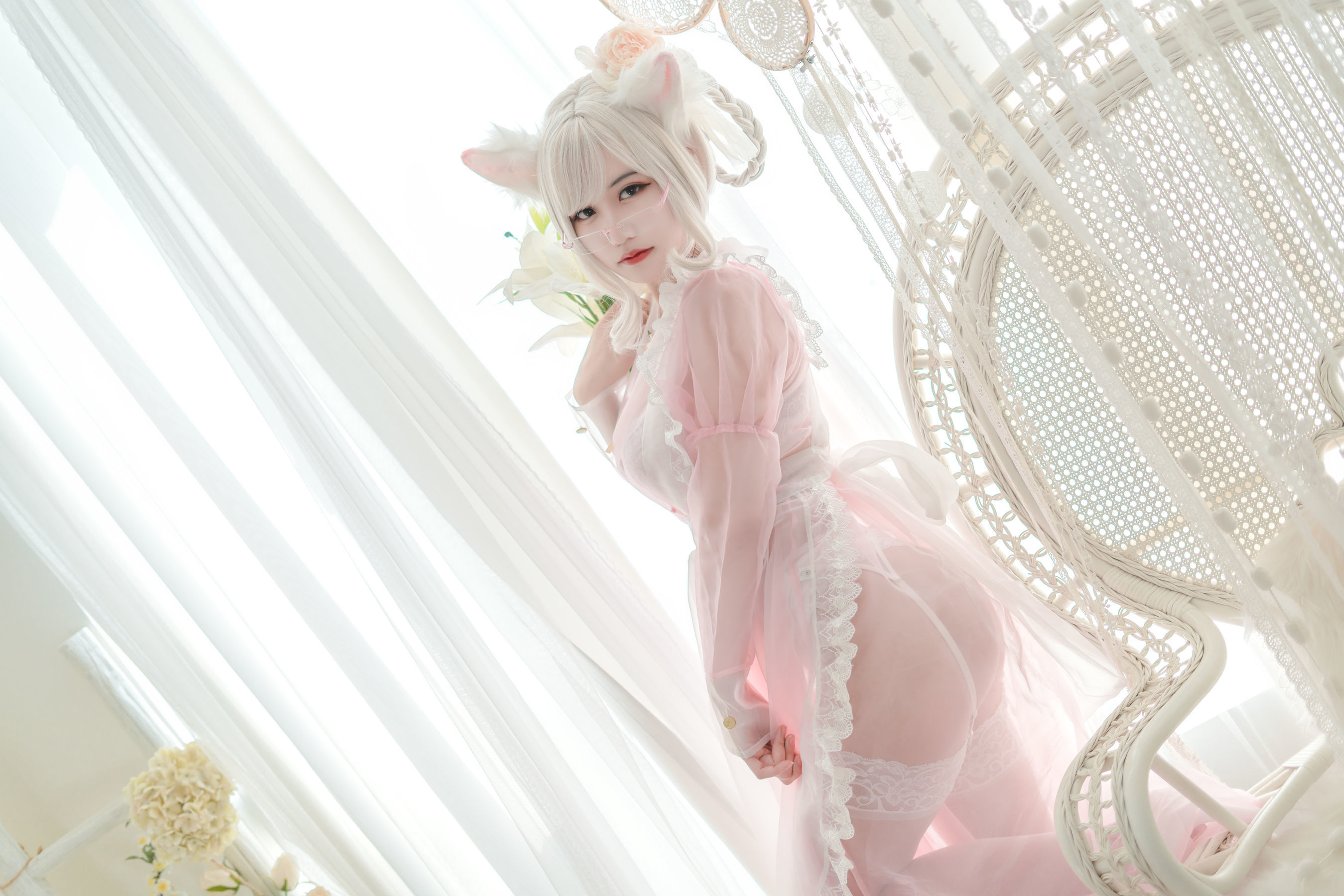 [网红COSER] 动漫博主小仓千代w - 透明粉色女仆