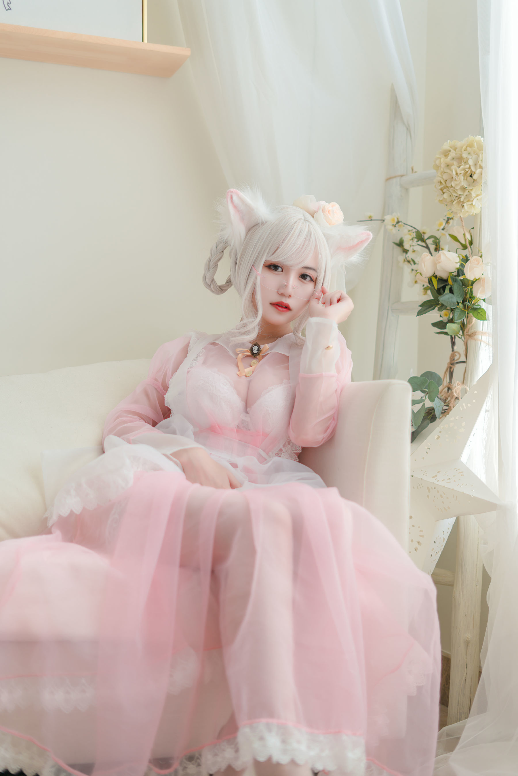 [网红COSER] 动漫博主小仓千代w - 透明粉色女仆
