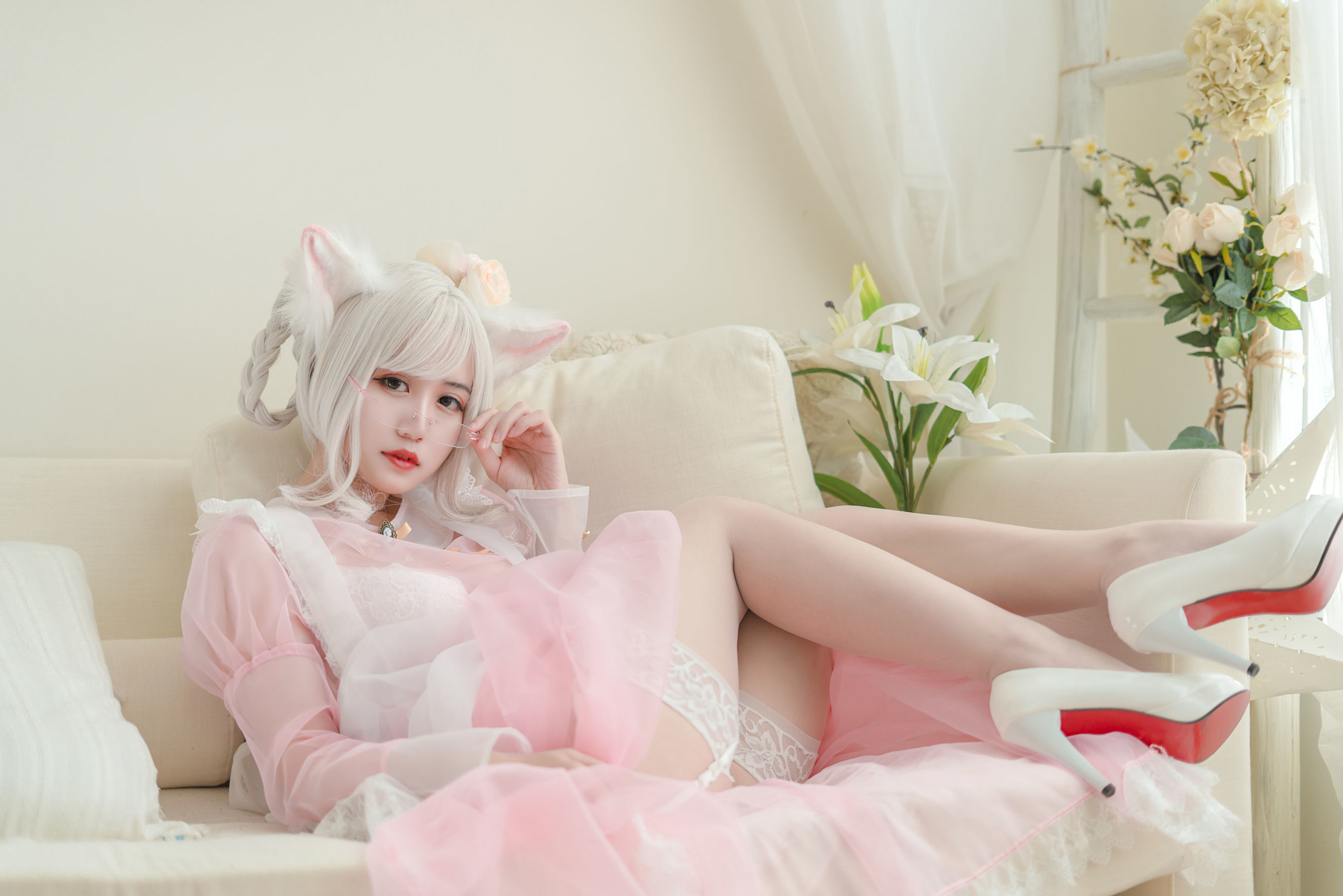 [网红COSER] 动漫博主小仓千代w - 透明粉色女仆