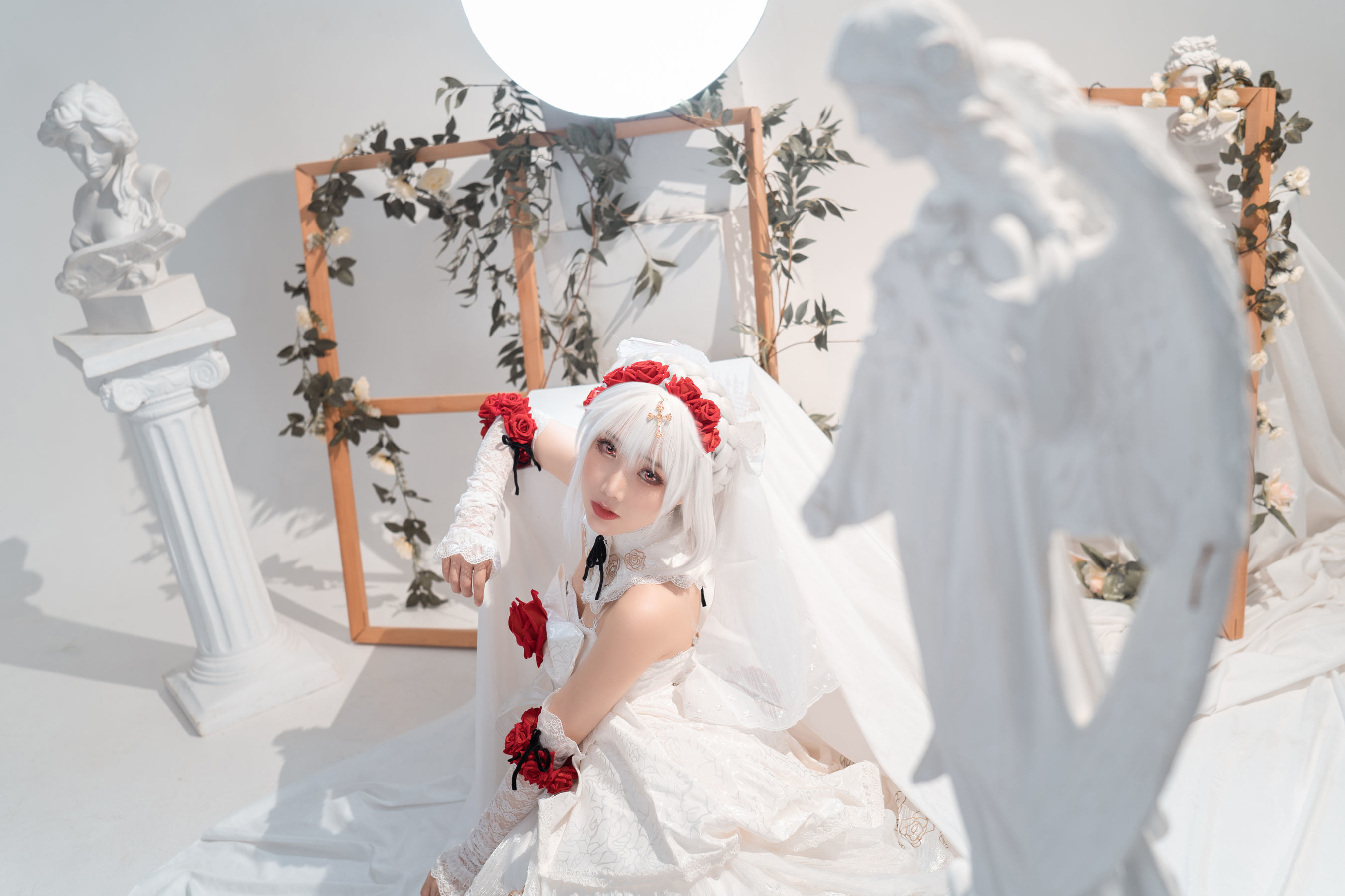 [网红COSER] 可爱人气Coser面饼仙儿 - 德丽莎婚纱