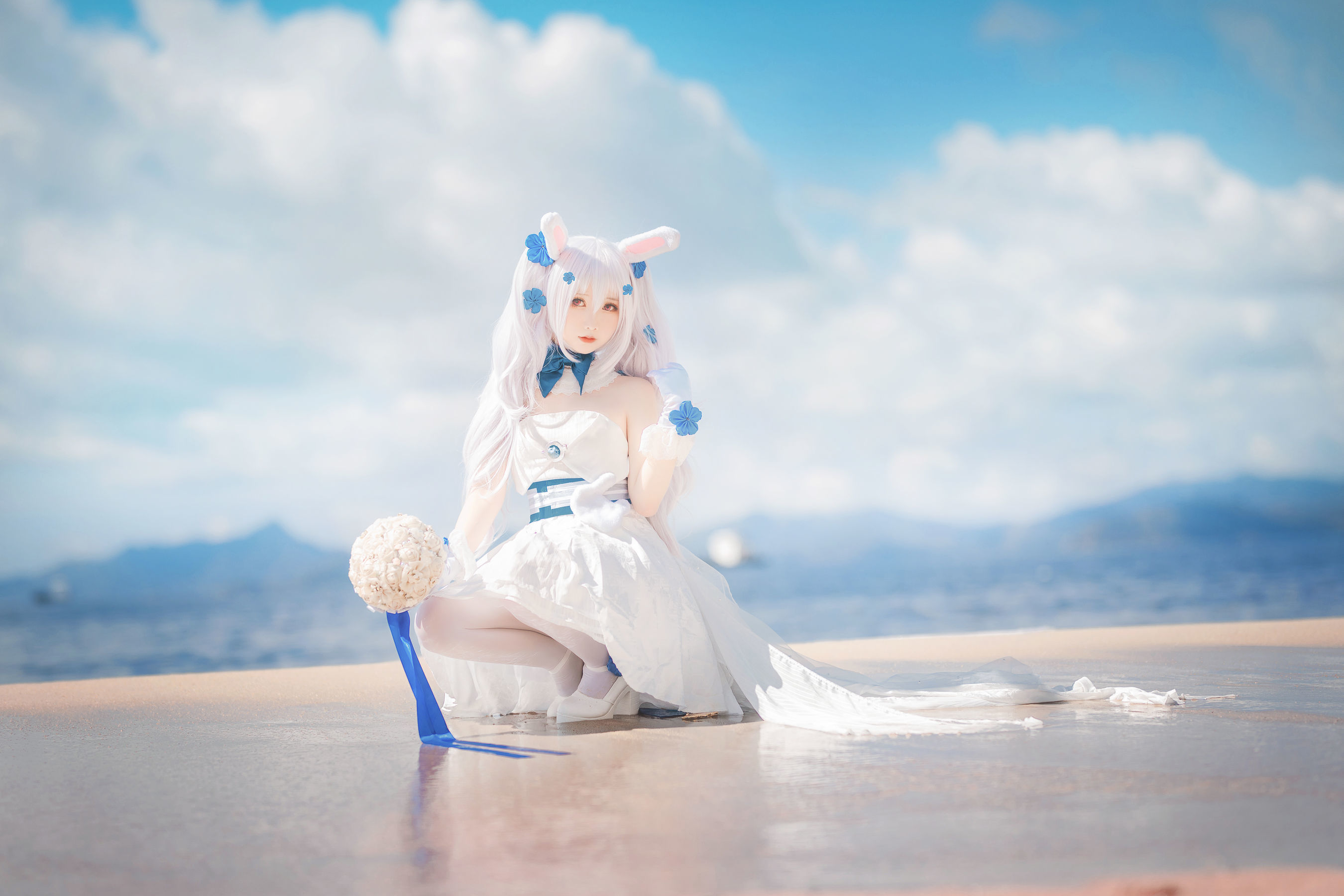 [网红COSER] 可爱人气Coser面饼仙儿 - 拉菲婚纱