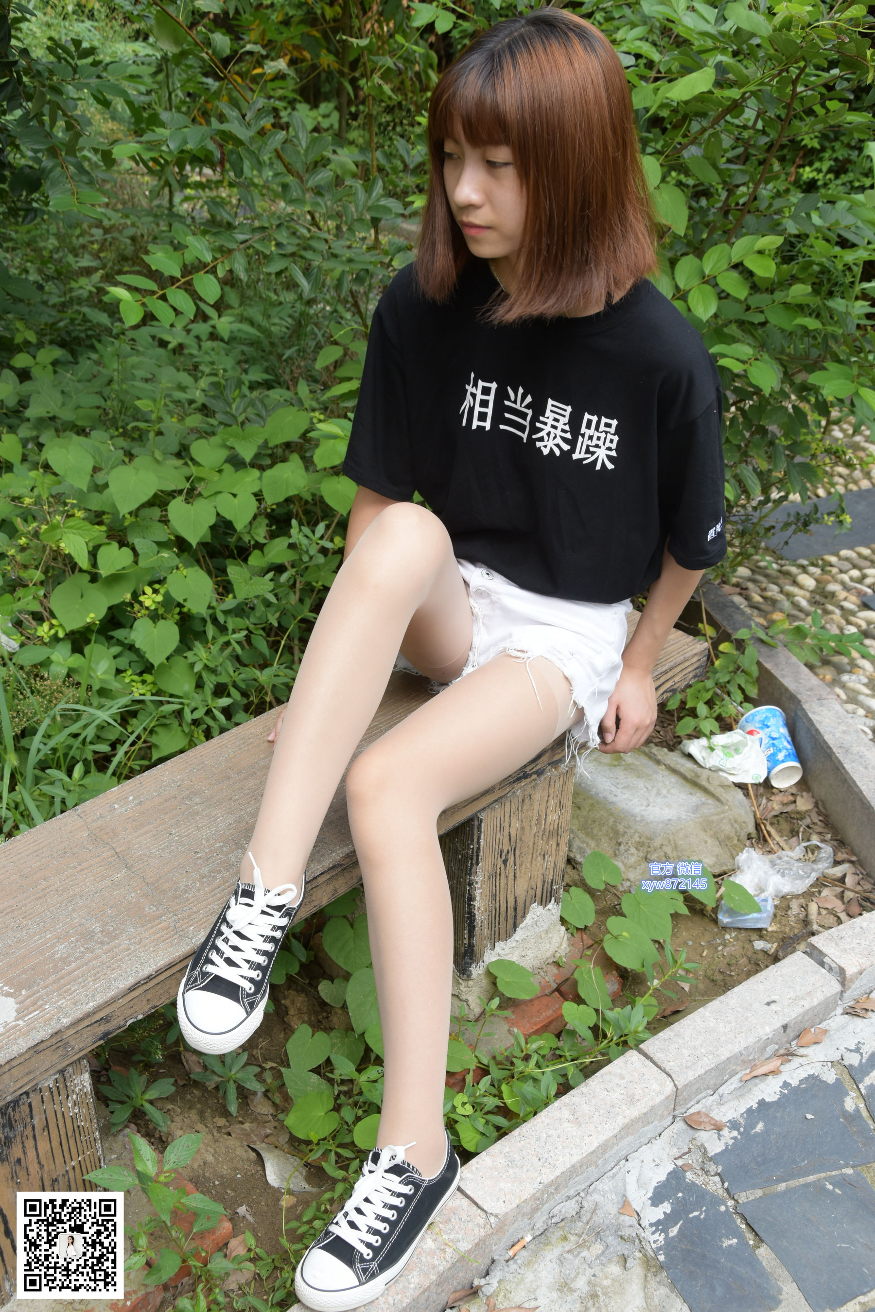 [大生模拍] No.027 圆圆 帆布鞋配丝袜