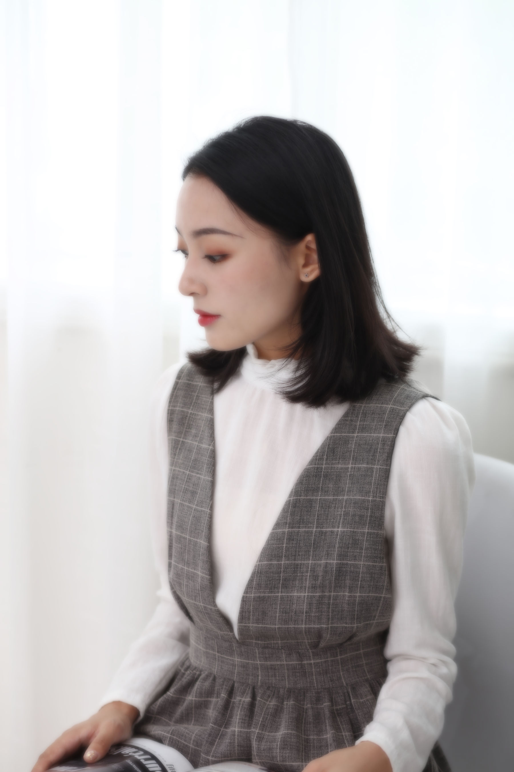 [奈丝] NO.133 秀秀 装嫩两件套 衬衫背带裙
