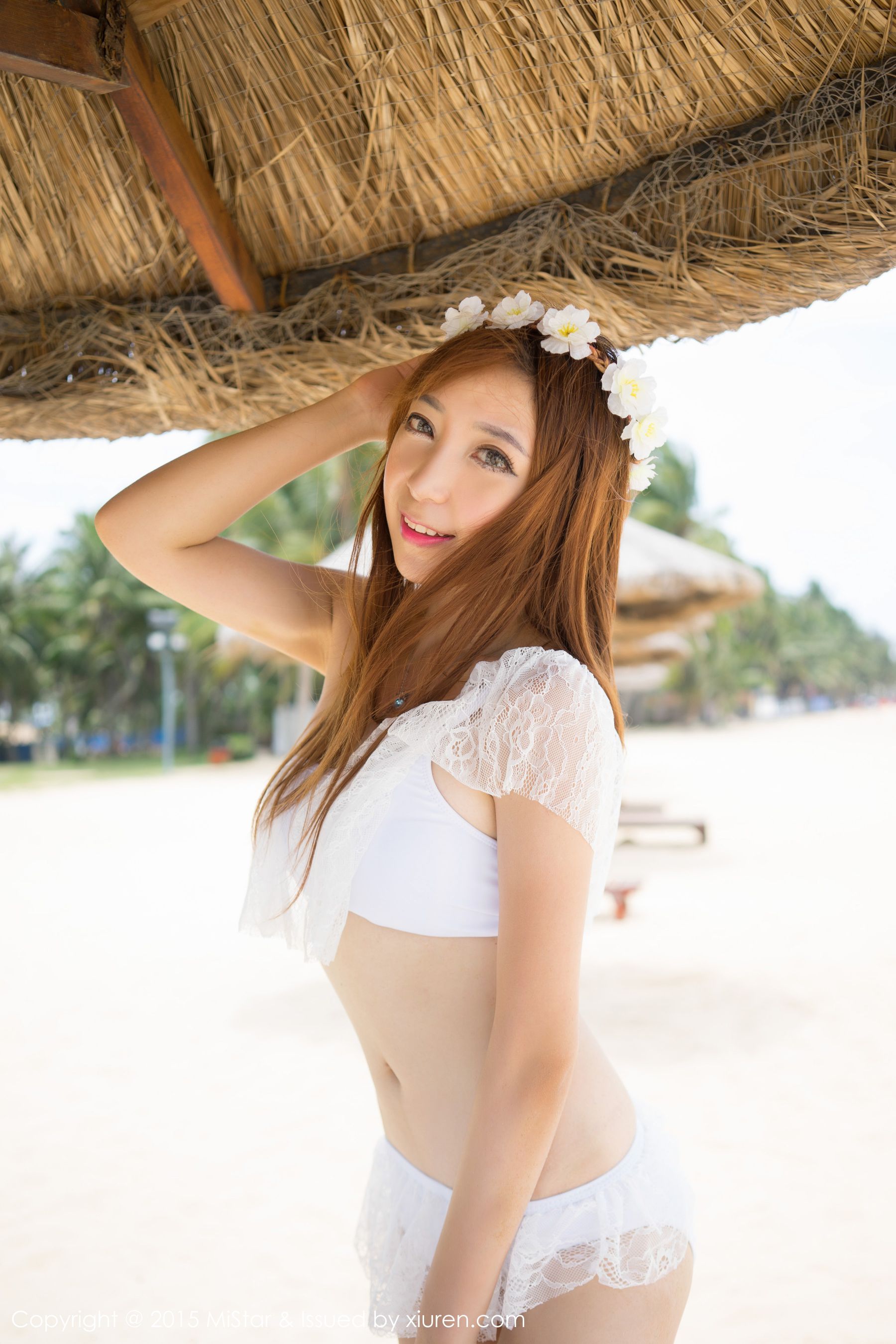 黄歆苑《蕾丝泳装+高叉+牛奶美胸》 [魅妍社MiStar] Vol.023