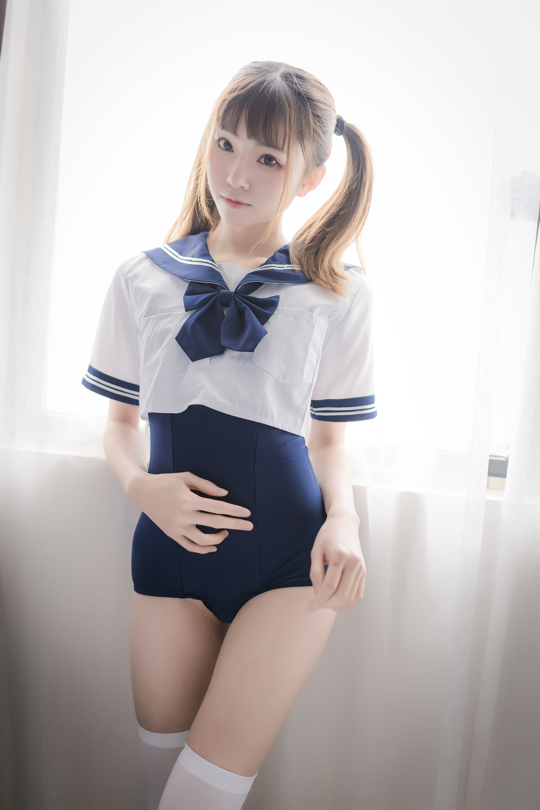 [Cosplay] 动漫博主Kitaro_绮太郎 - 泳装JK