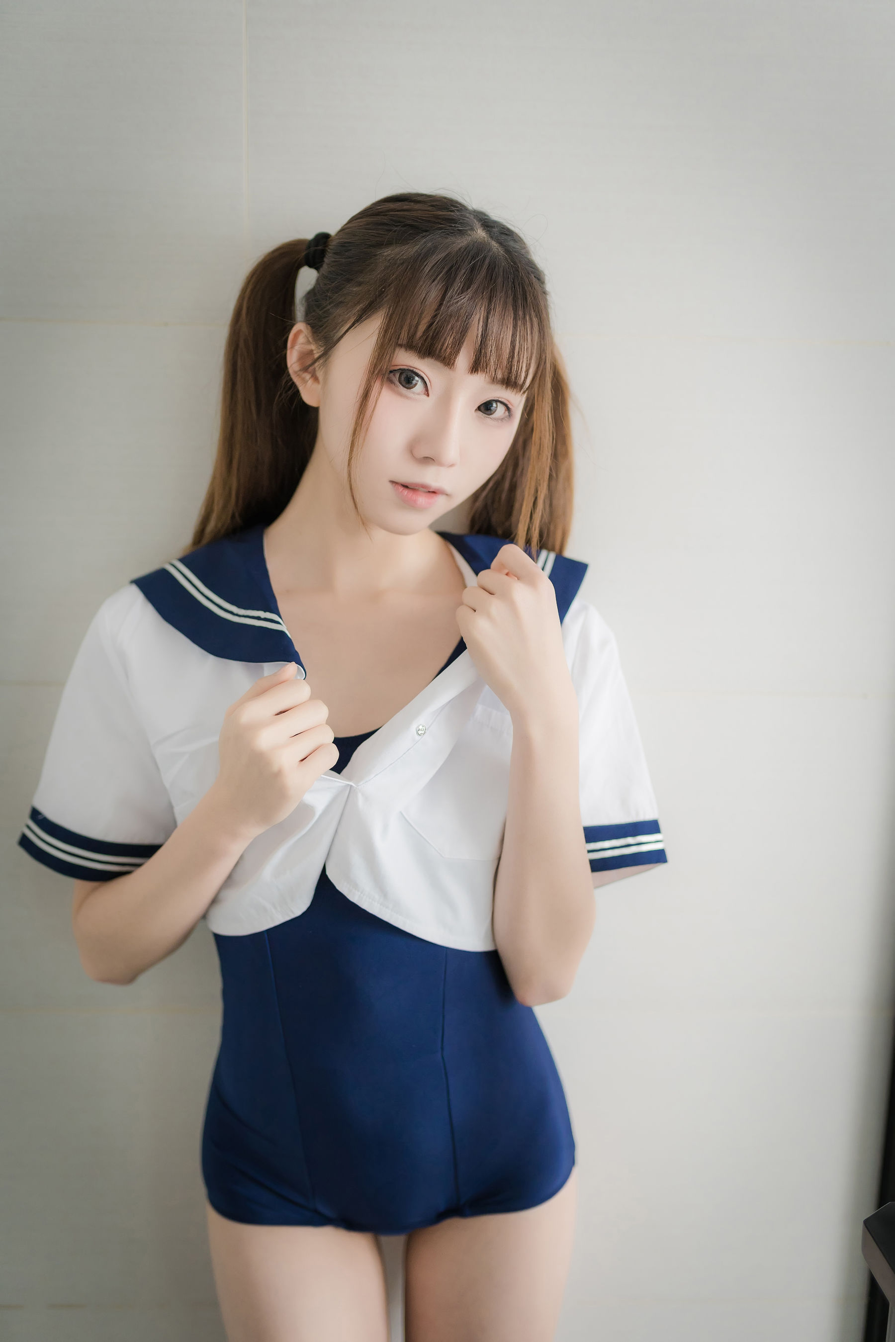 [Cosplay] 动漫博主Kitaro_绮太郎 - 泳装JK