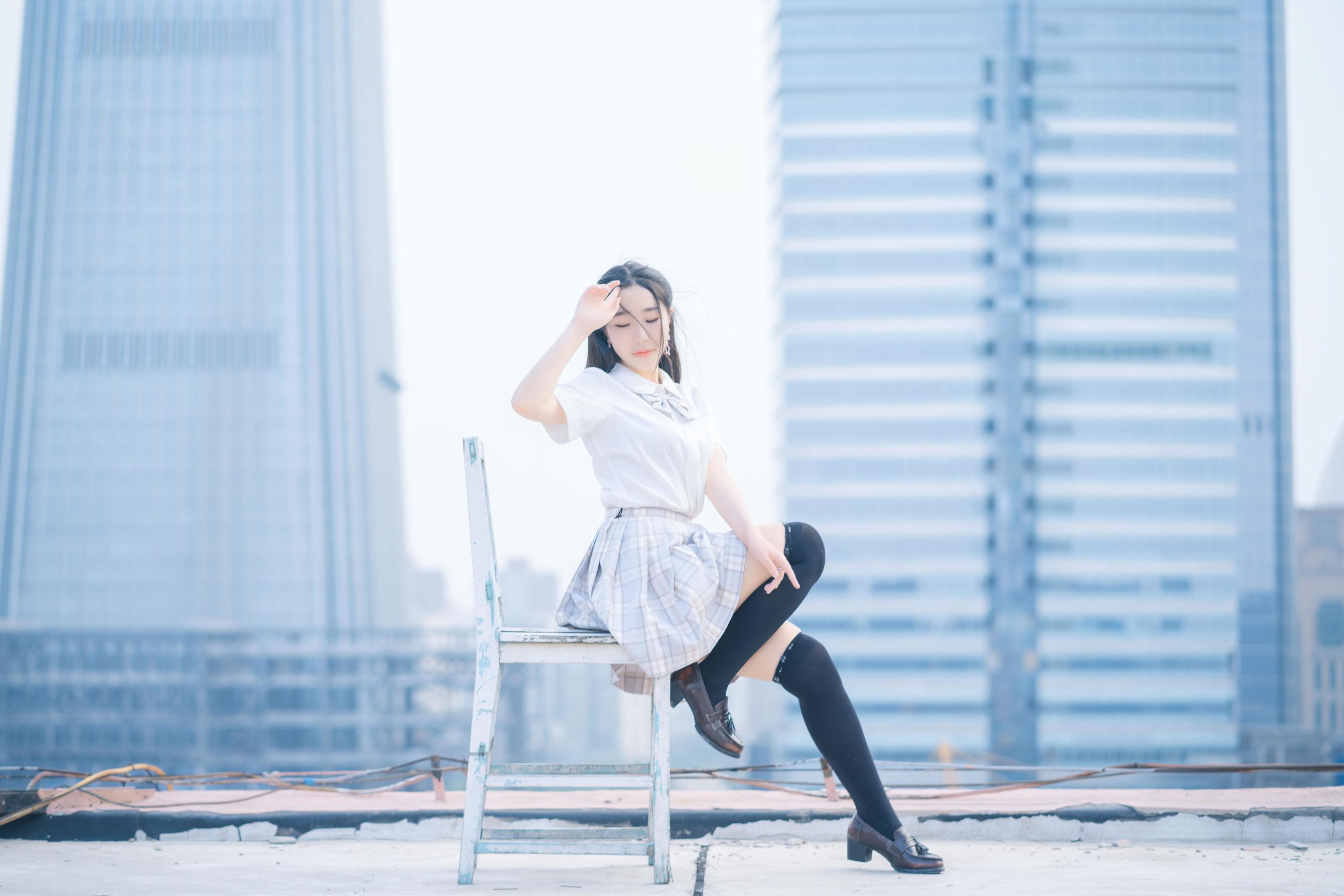 [Cosplay] 动漫博主穆零Mu0 - 天台jk