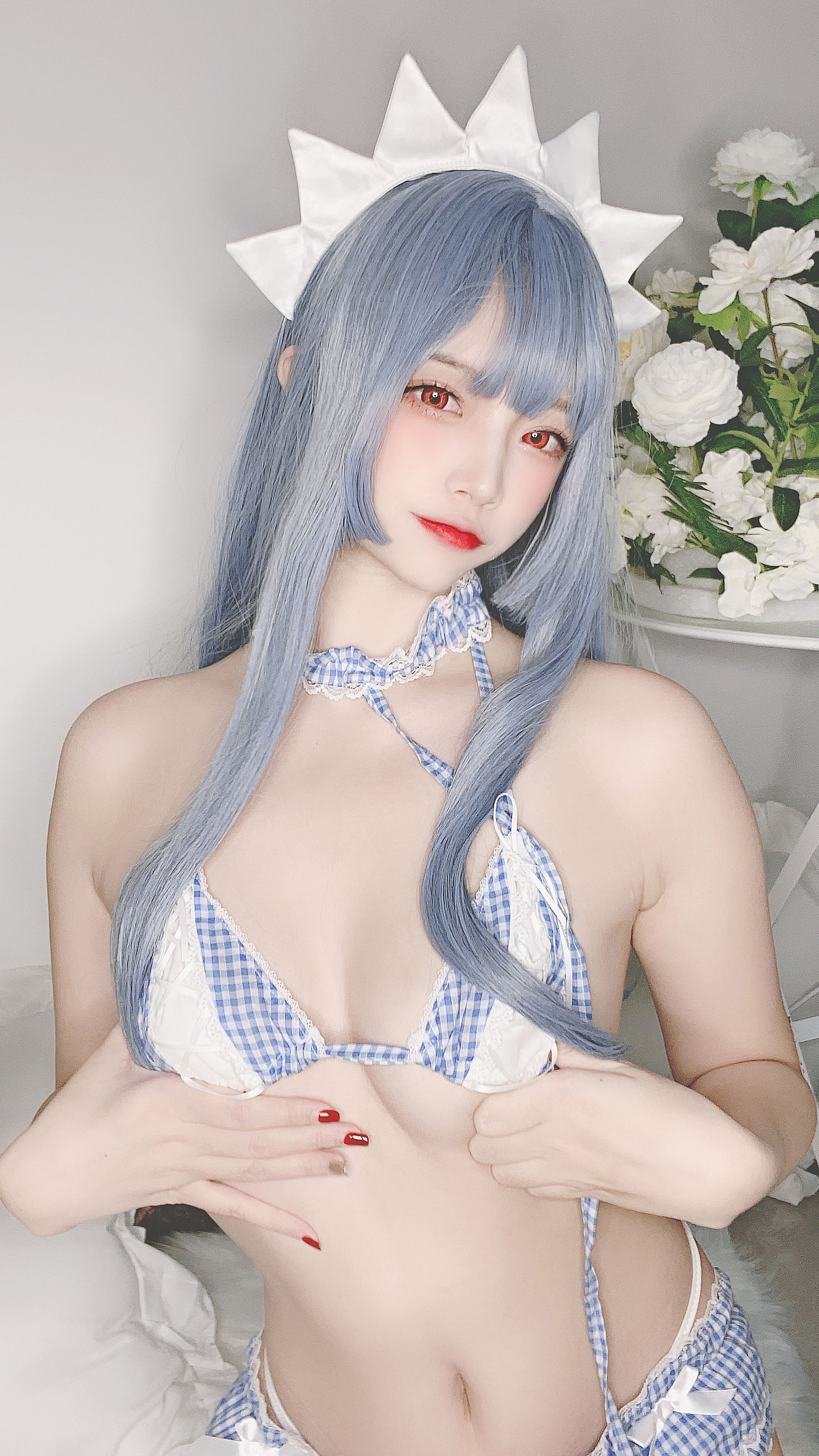 [Cosplay] 人气Coser二佐Nisa - 蓝格比基尼女仆