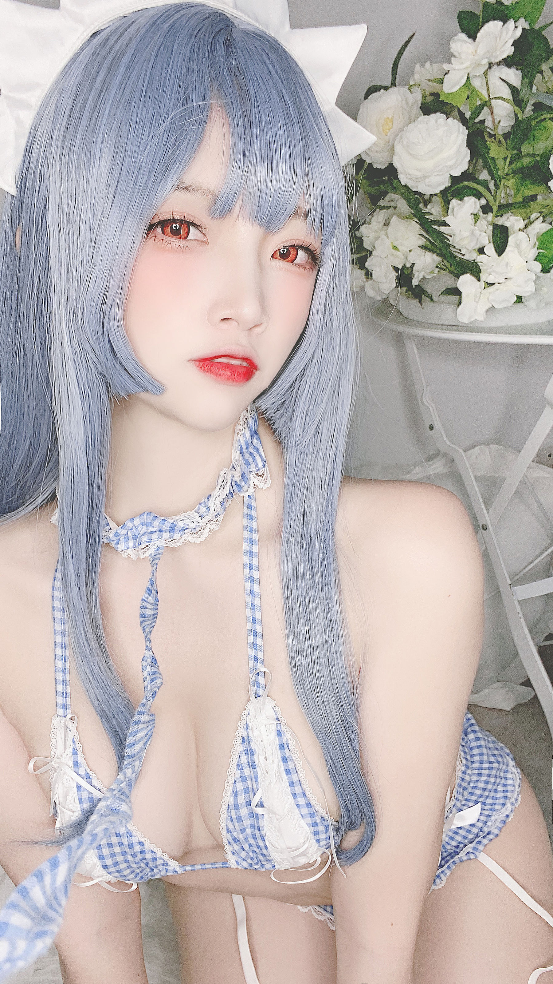 [Cosplay] 人气Coser二佐Nisa - 蓝格比基尼女仆