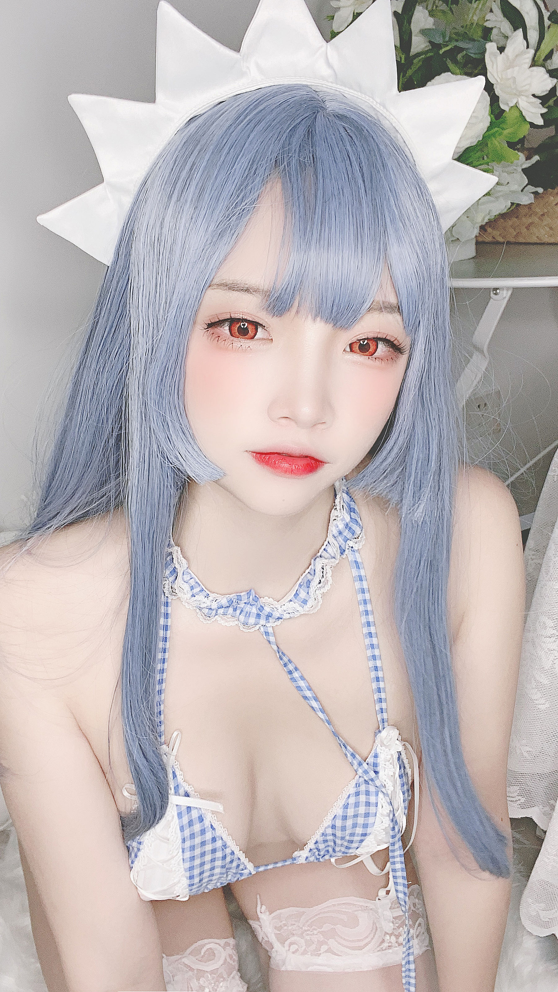 [Cosplay] 人气Coser二佐Nisa - 蓝格比基尼女仆