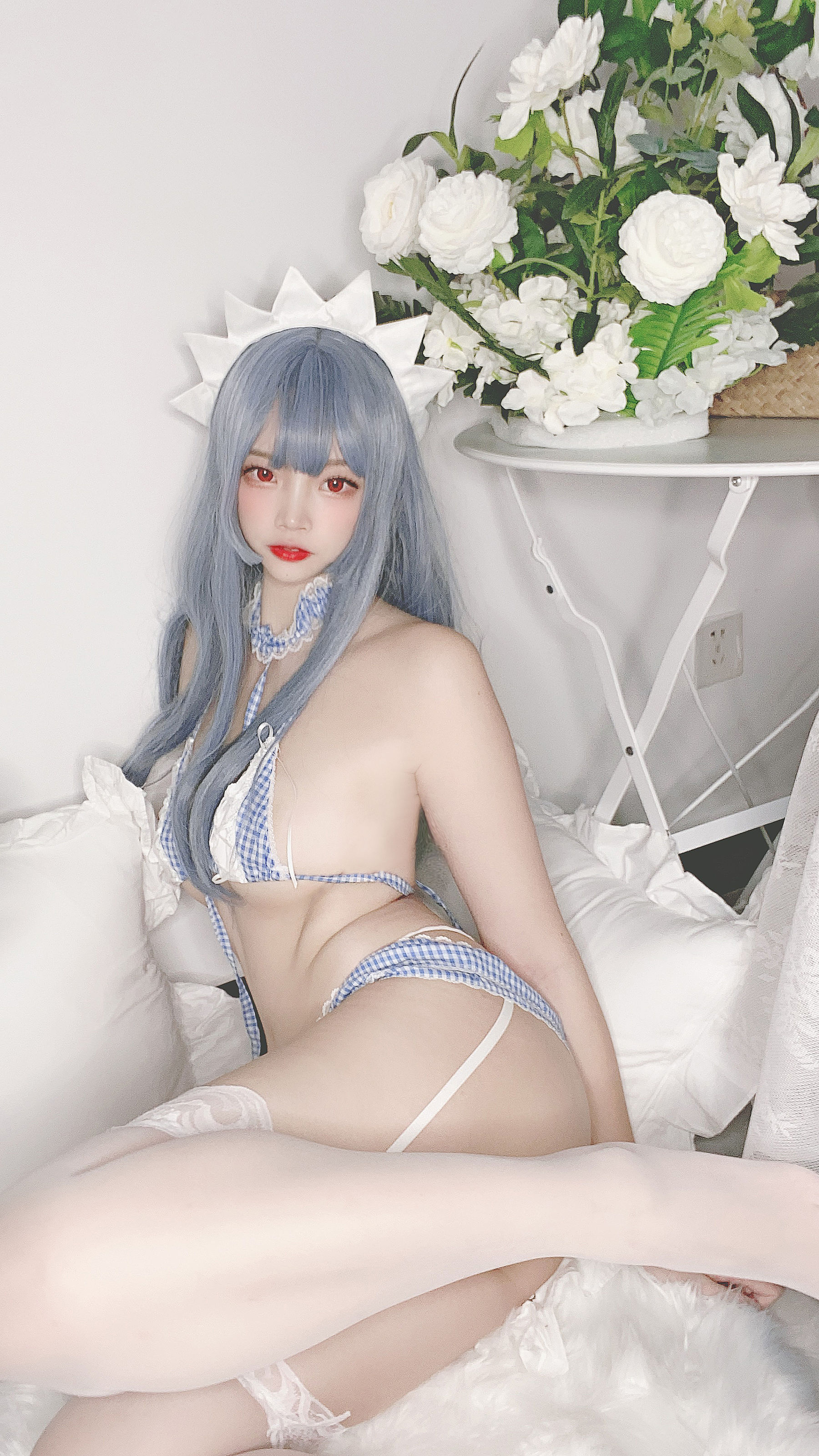 [Cosplay] 人气Coser二佐Nisa - 蓝格比基尼女仆