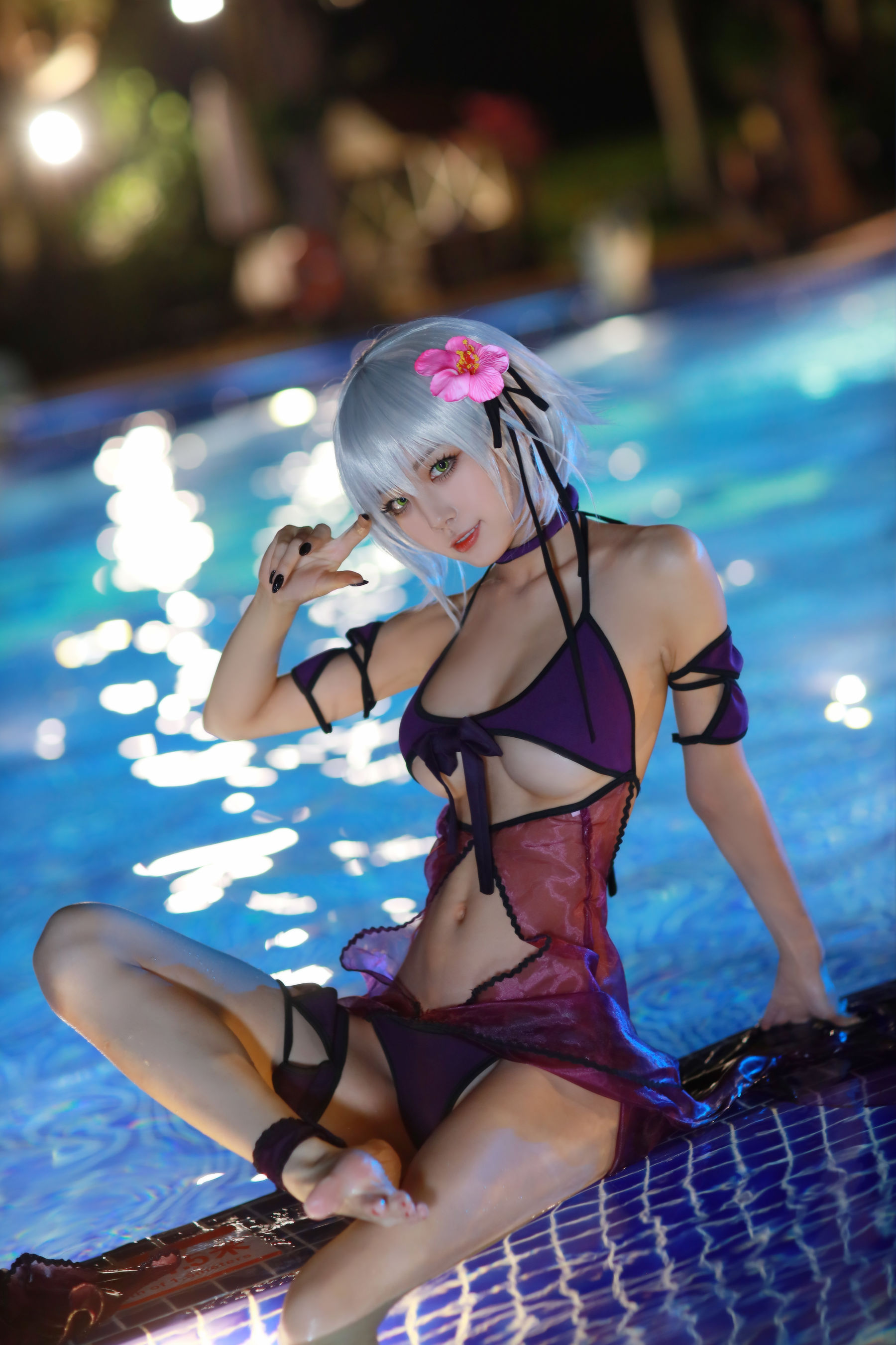 [Cosplay] 动漫博主水淼aqua - 贞德泳装