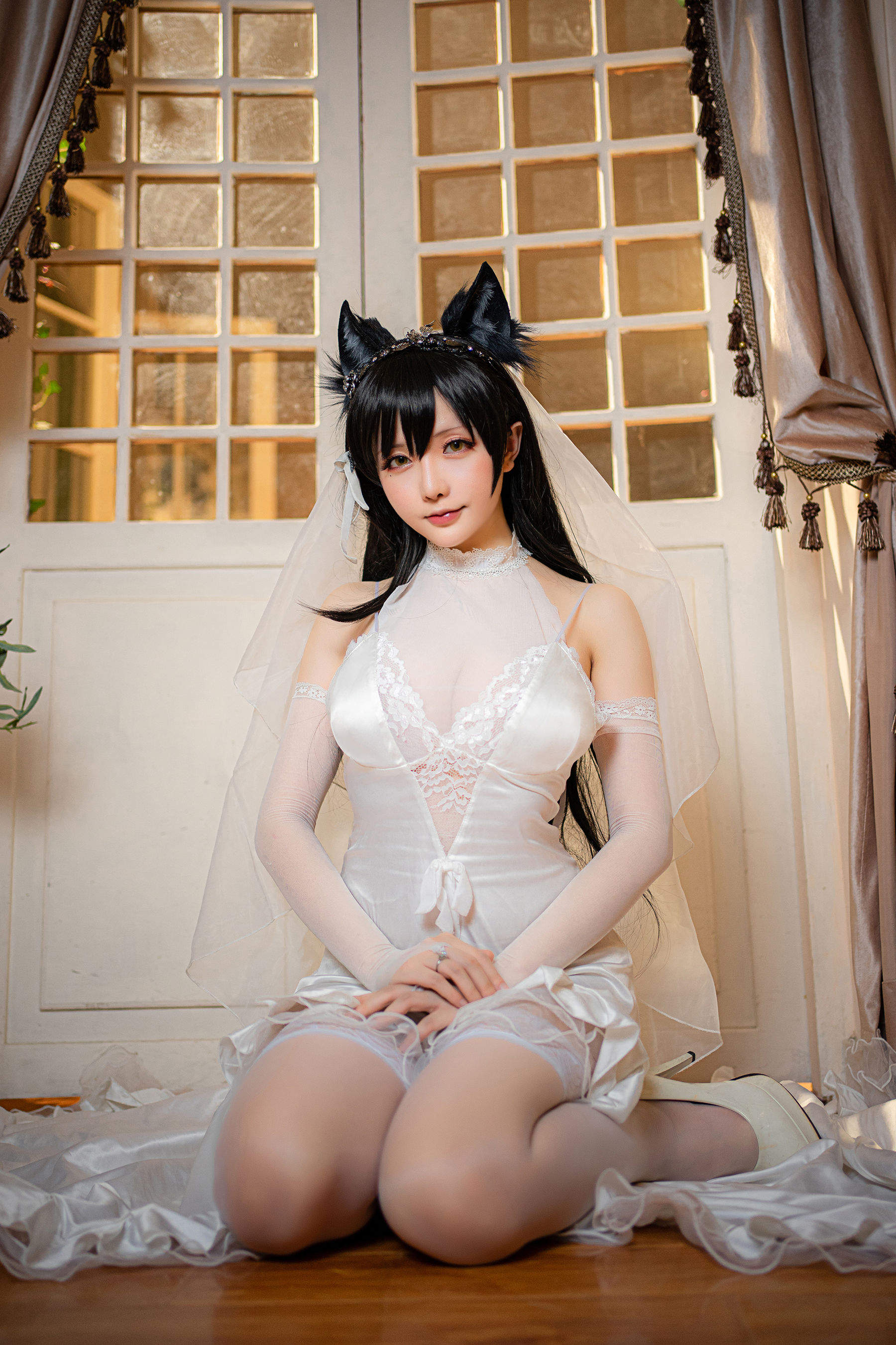 [Cosplay] Coser小姐姐星之迟迟 - 爱宕婚纱