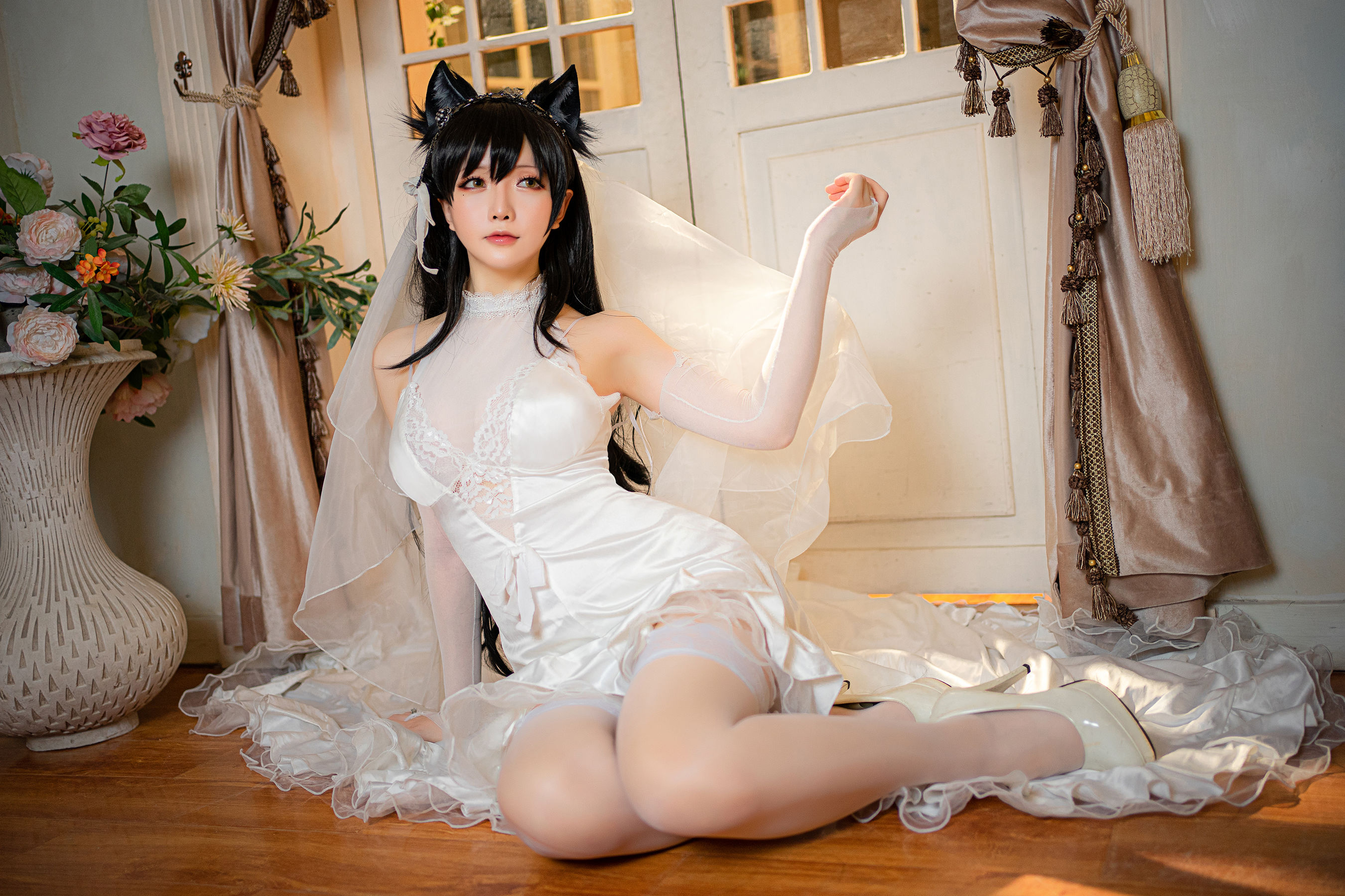 [Cosplay] Coser小姐姐星之迟迟 - 爱宕婚纱