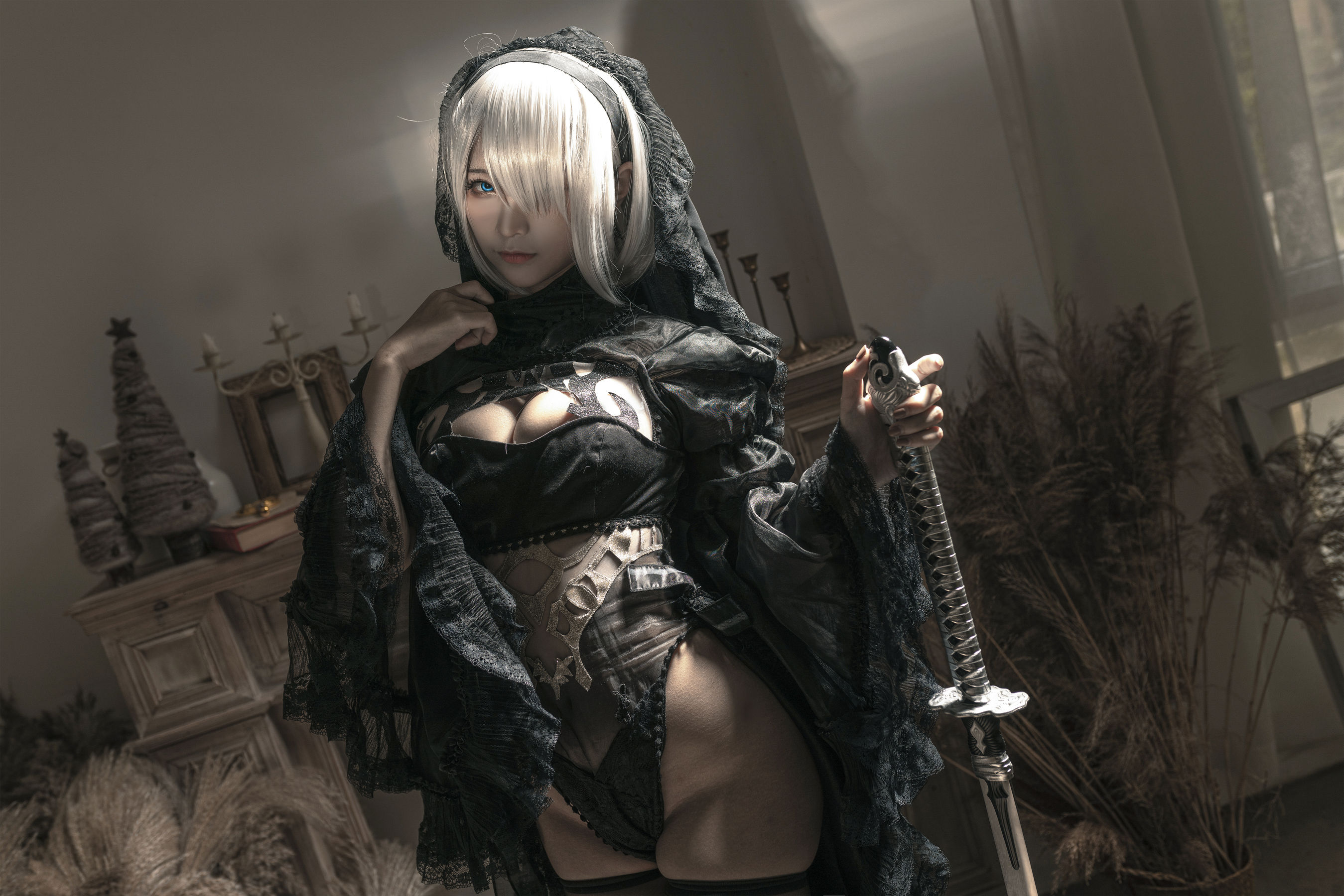[Cosplay] 动漫博主蠢沫沫 - 尼尔纪元 黑花嫁