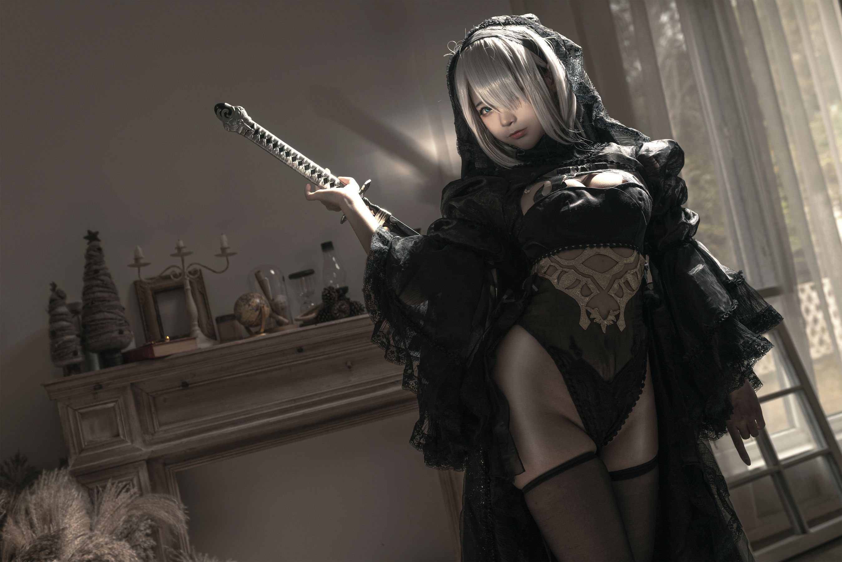 [Cosplay] 动漫博主蠢沫沫 - 尼尔纪元 黑花嫁