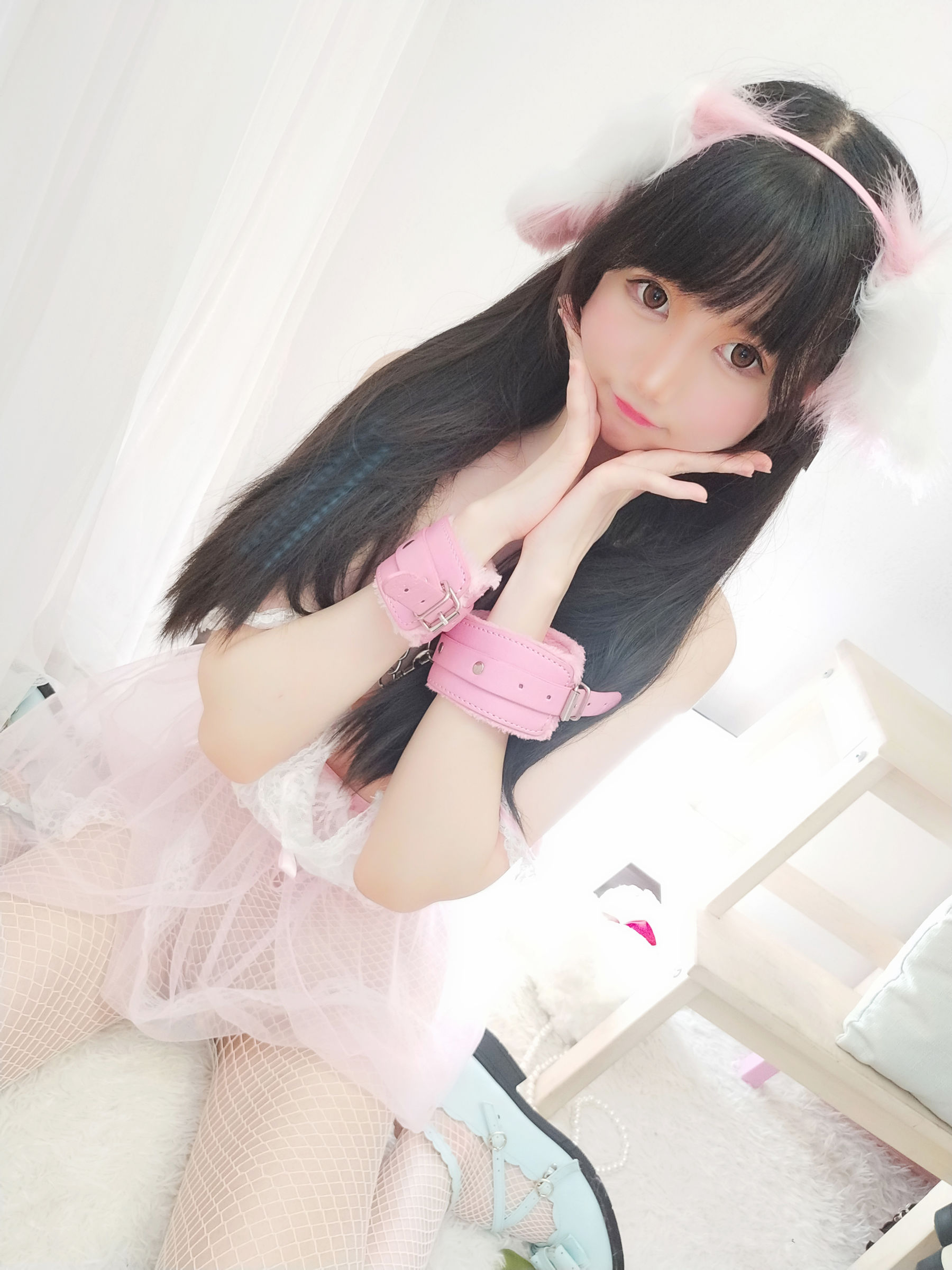 [Cosplay] NAGISA魔物喵[fantia] - ピンクのレースのうさぎ