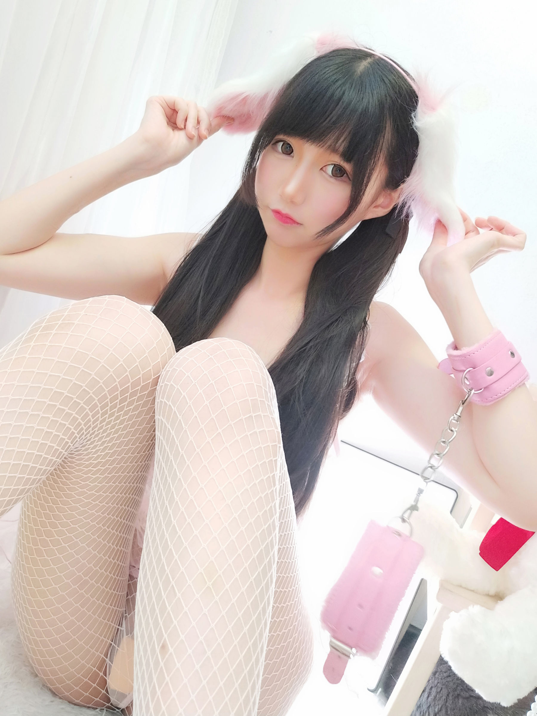 [Cosplay] NAGISA魔物喵[fantia] - ピンクのレースのうさぎ