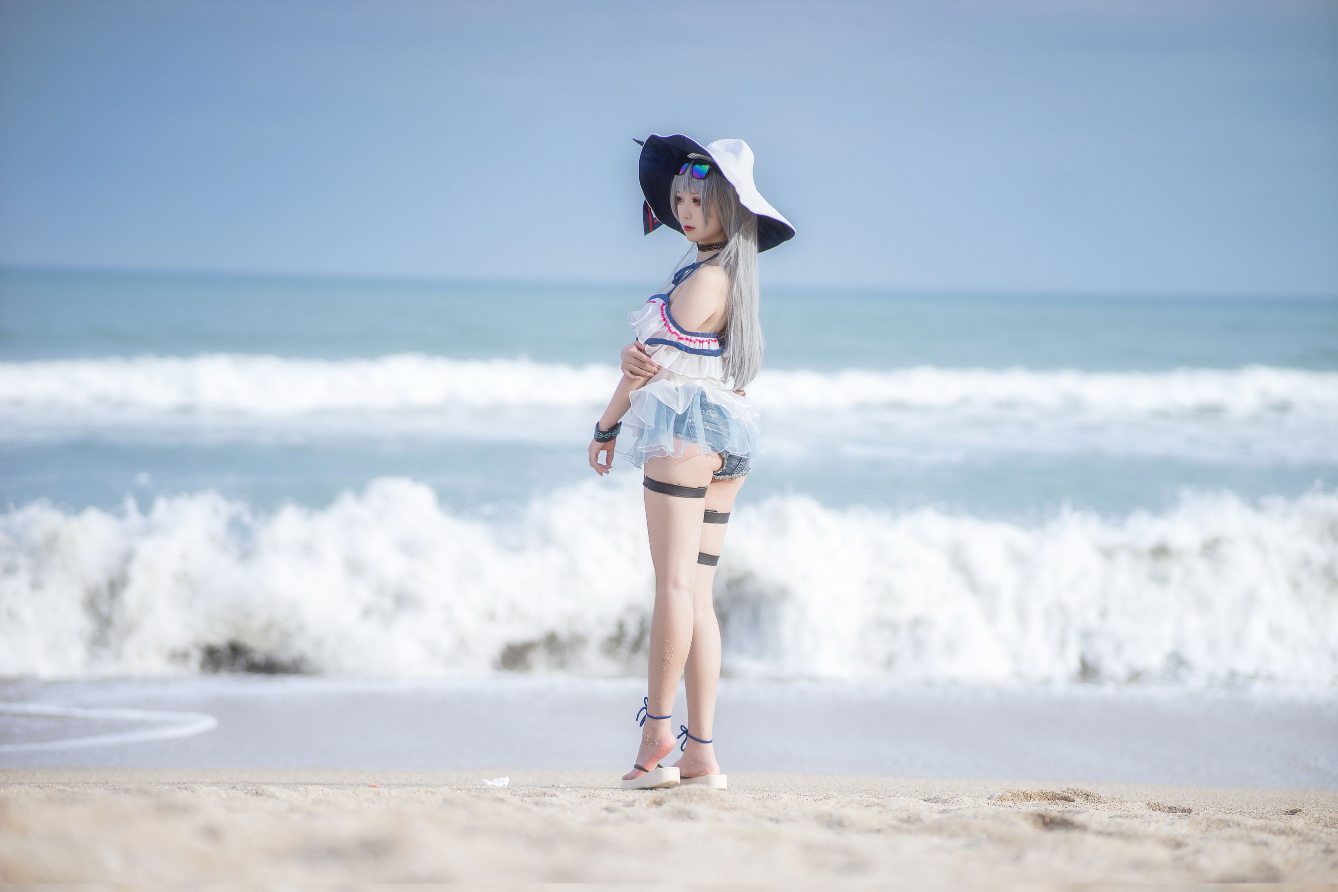[Cosplay] 动漫博主樱落酱w - 斯卡蒂泳装