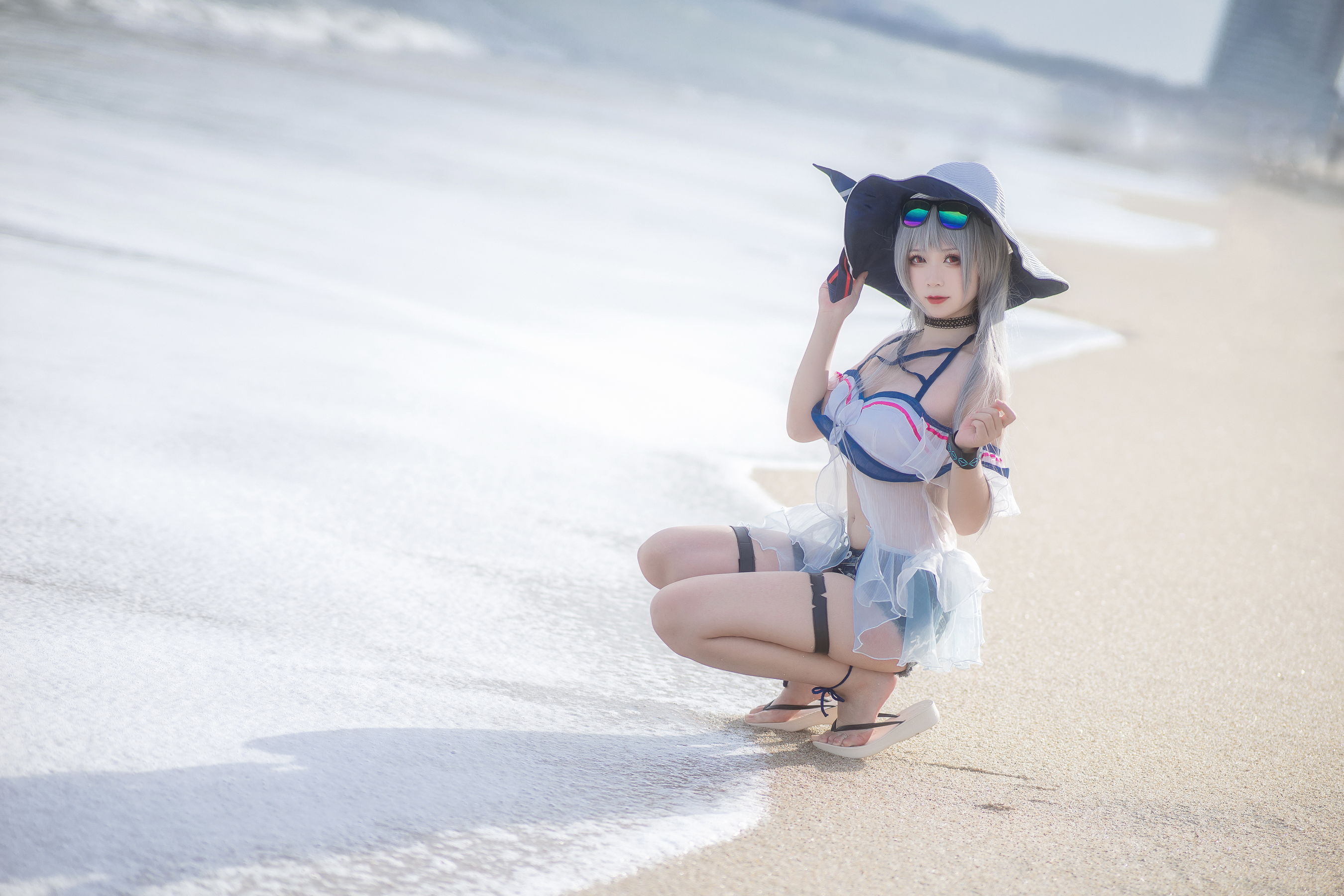 [Cosplay] 动漫博主樱落酱w - 斯卡蒂泳装