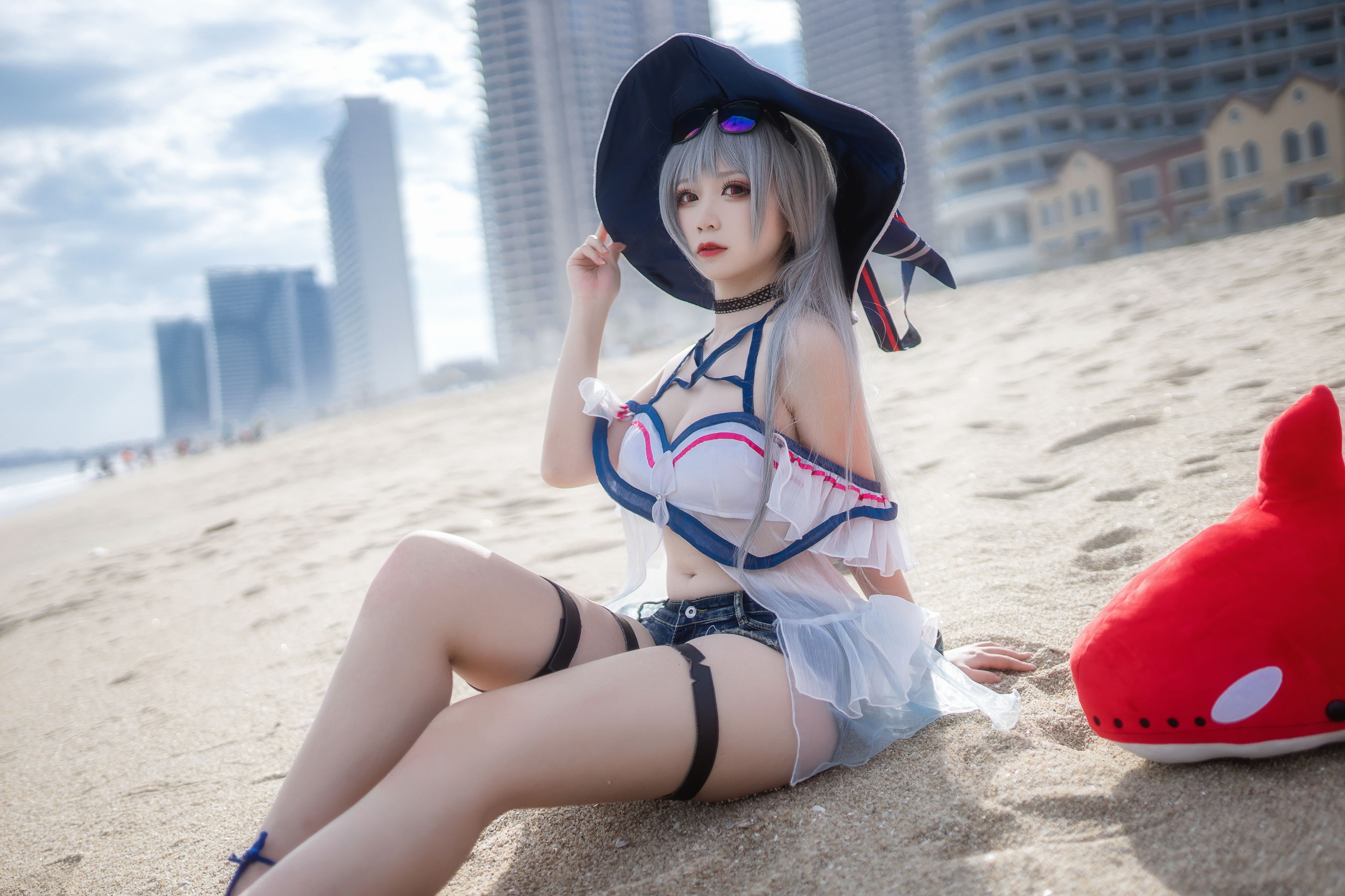 [Cosplay] 动漫博主樱落酱w - 斯卡蒂泳装