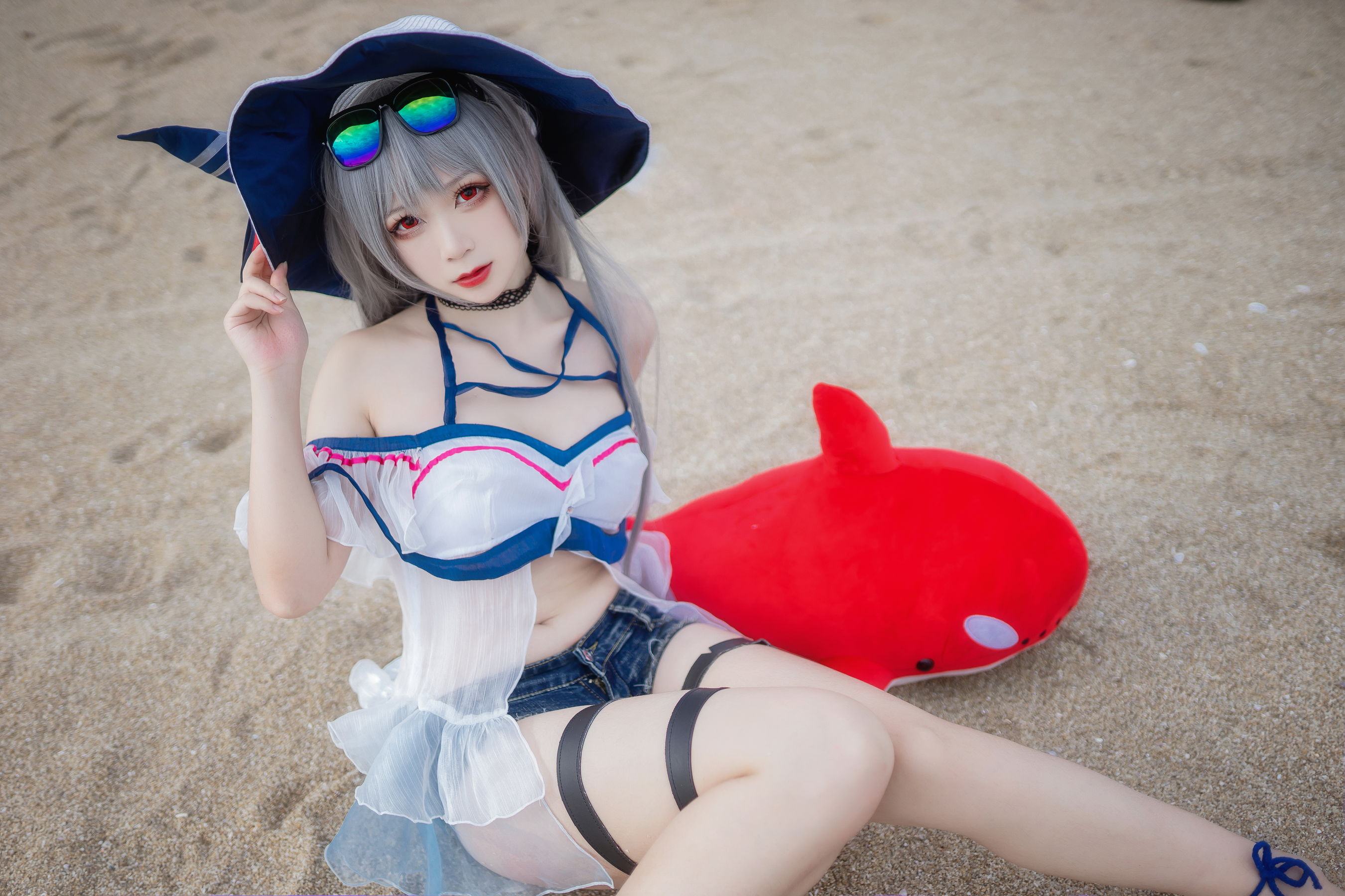 [Cosplay] 动漫博主樱落酱w - 斯卡蒂泳装