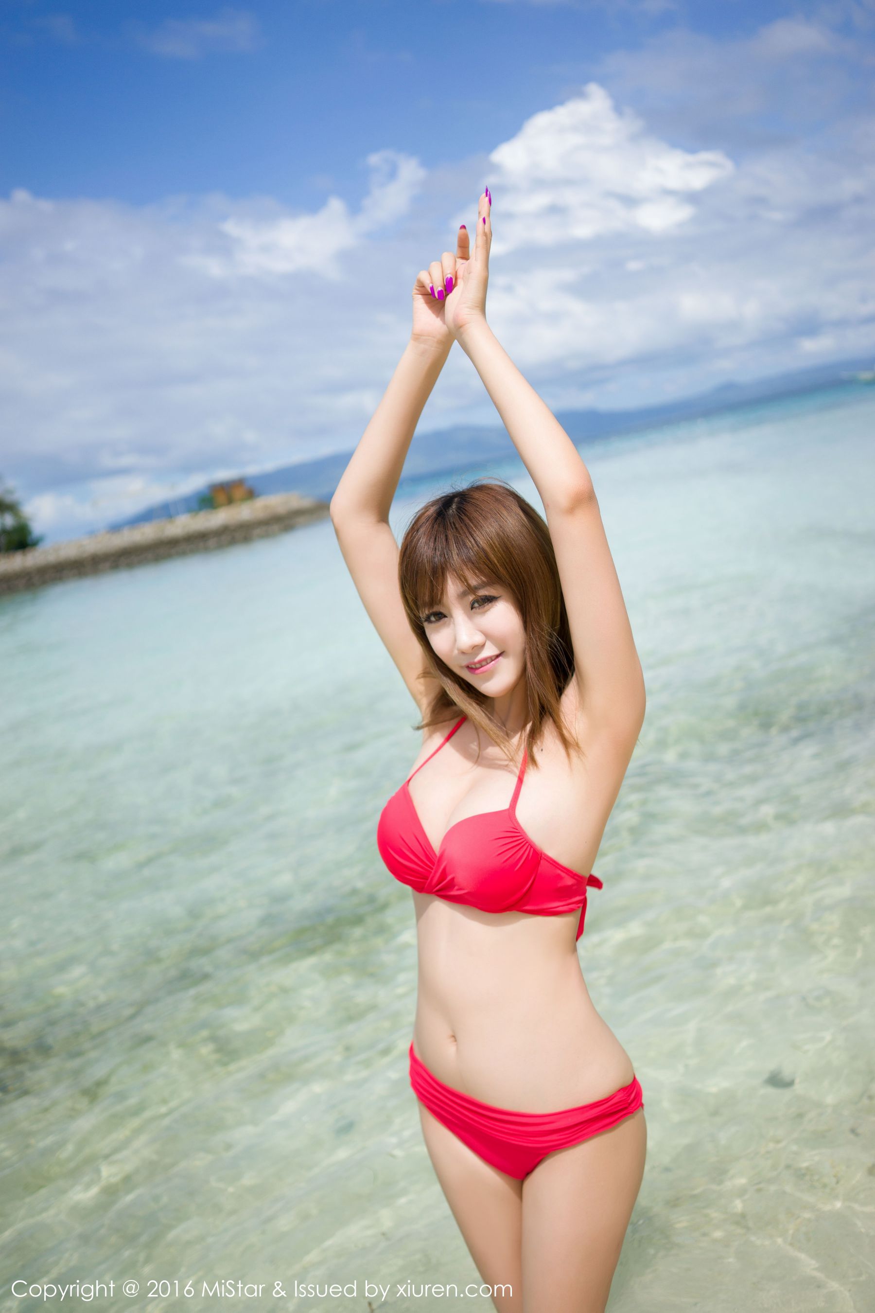 程小烦不烦《薄荷岛旅拍》白衬衫+比基尼 [魅妍社MiStar] Vol.068