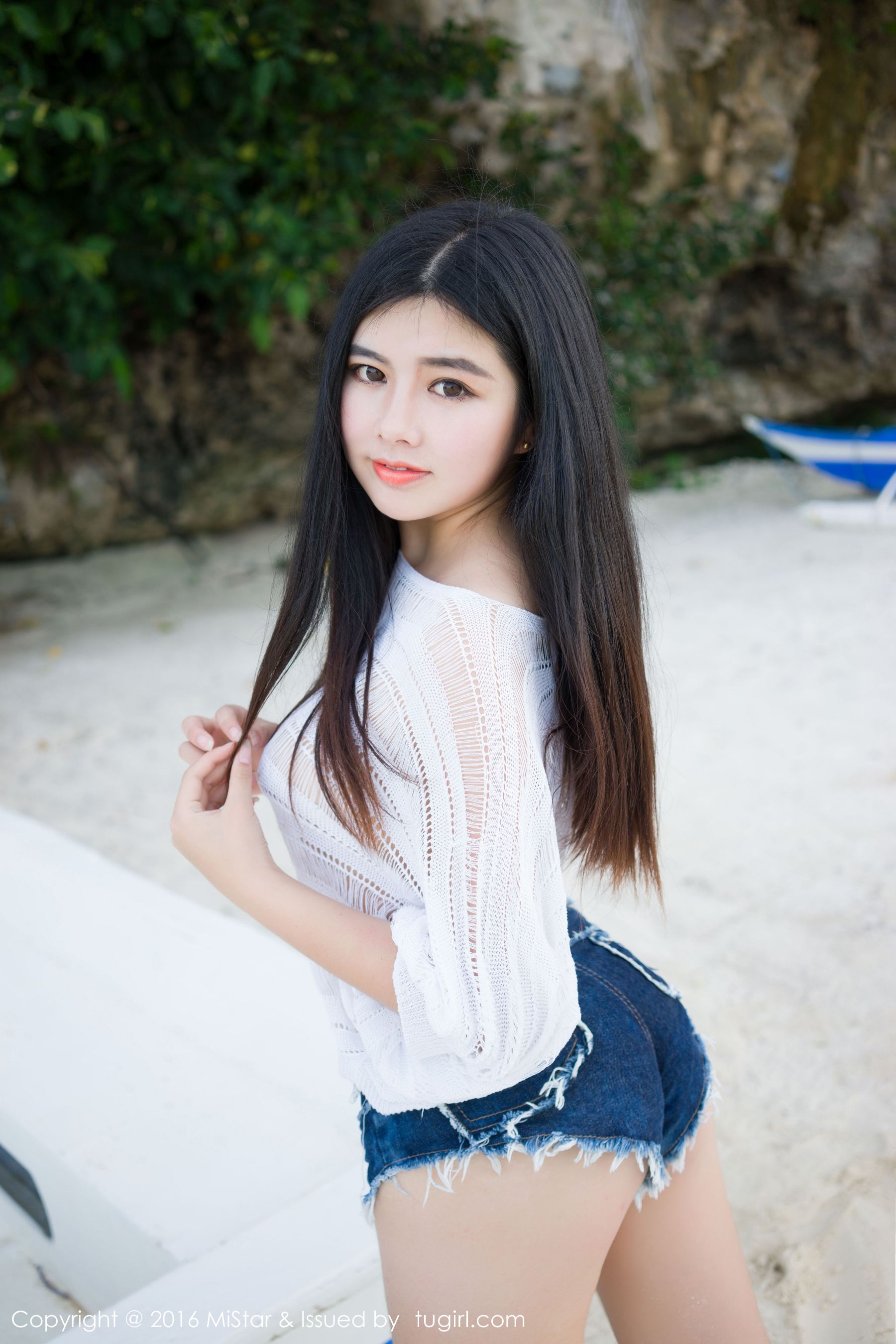 娜露Selena《球衣+透视网衣+牛仔热裤》 [魅妍社MiStar] Vol.073