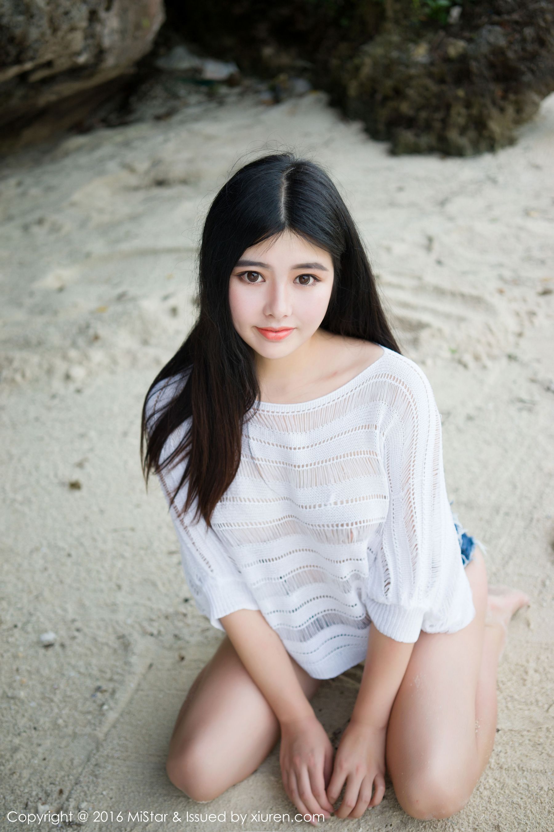 娜露Selena《球衣+透视网衣+牛仔热裤》 [魅妍社MiStar] Vol.073