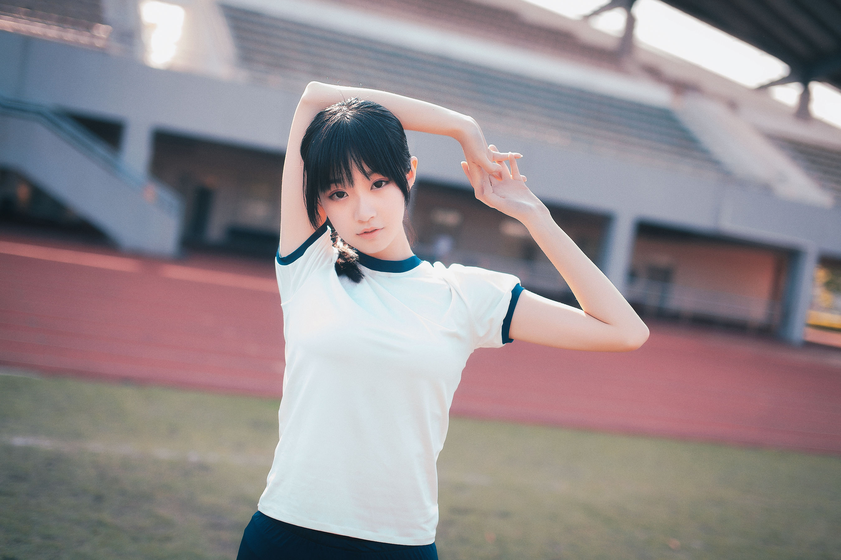 [COS福利] COS萌妹沧霁桔梗 - 黑丝体操服