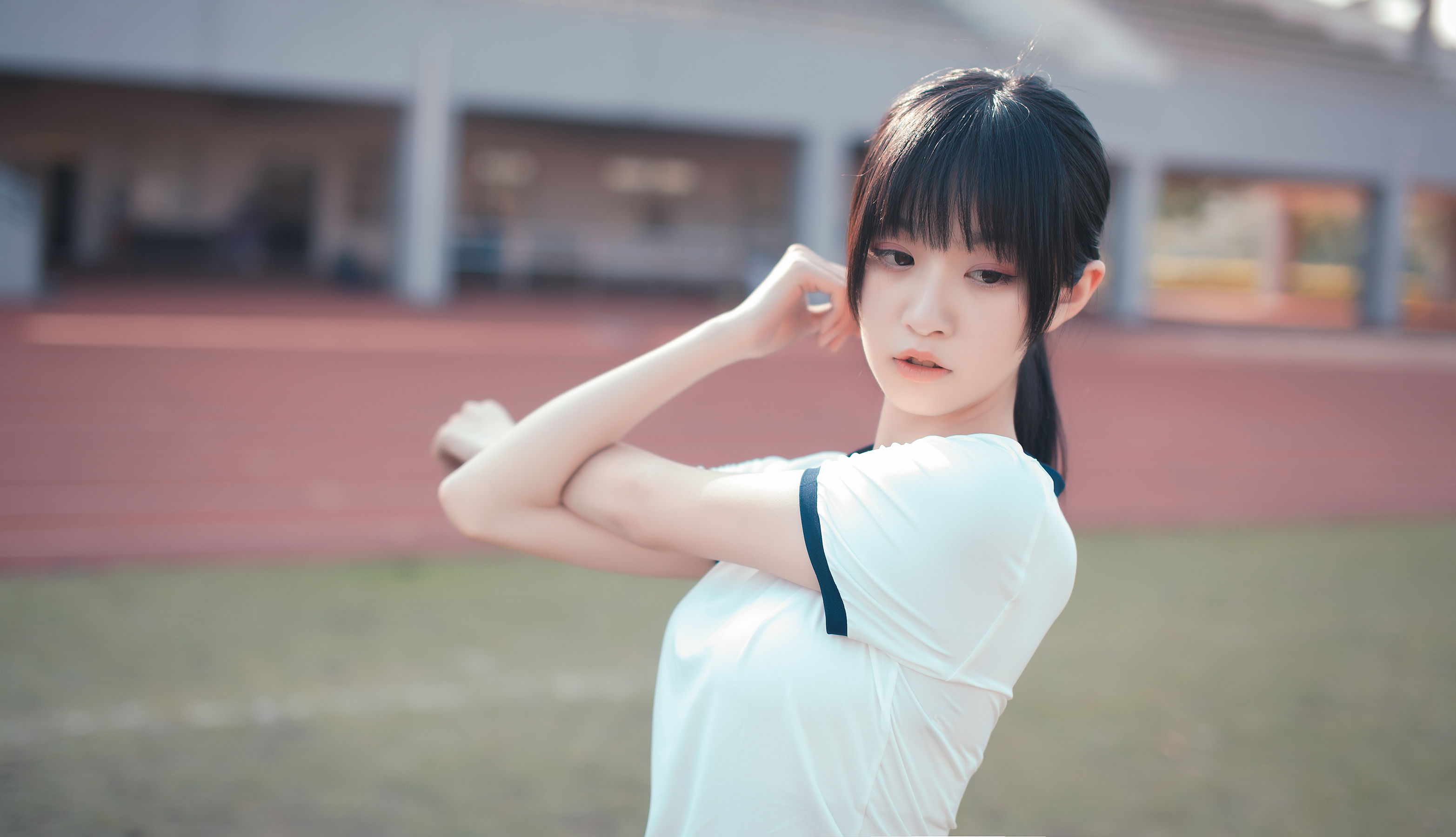 [COS福利] COS萌妹沧霁桔梗 - 黑丝体操服