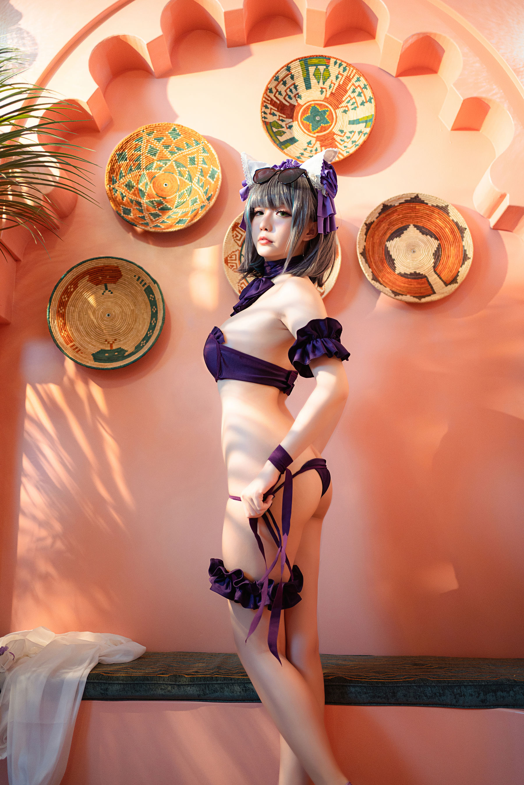 [COS福利] Coser小姐姐星之迟迟 - R-Maid《柴郡泳装》